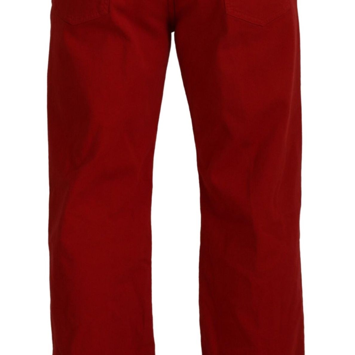Dolce & Gabbana Red Cotton Straight Fit Men Denim Jeans