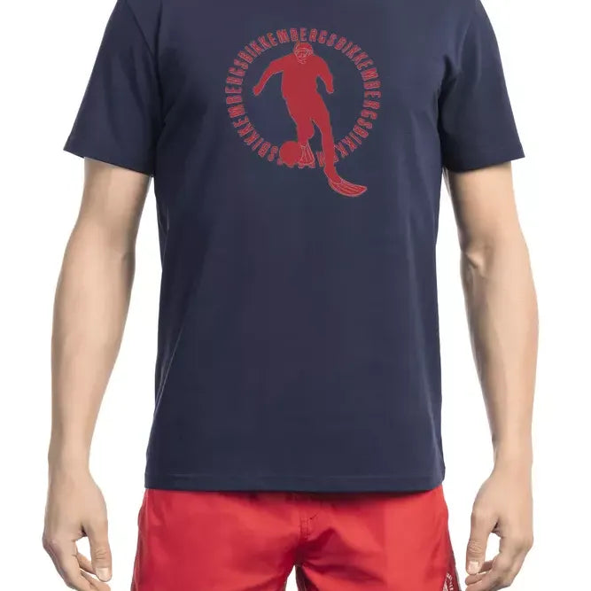 Bikkembergs Blue Cotton Men T-Shirt