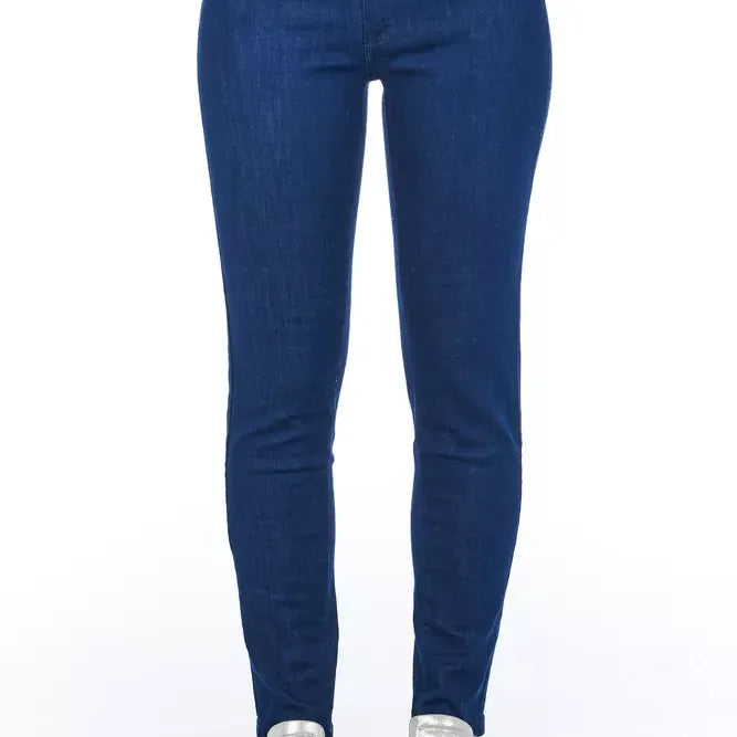 Frankie Morello Blue Cotton Women Skinny Jean