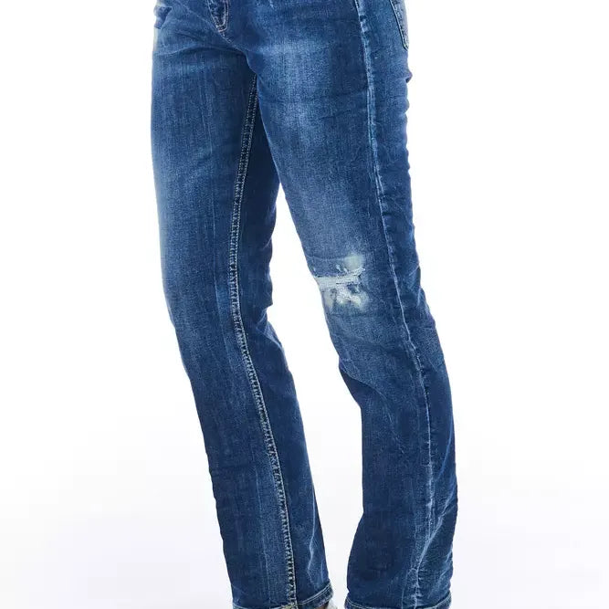 Frankie Morello Blue Cotton Women Jeans
