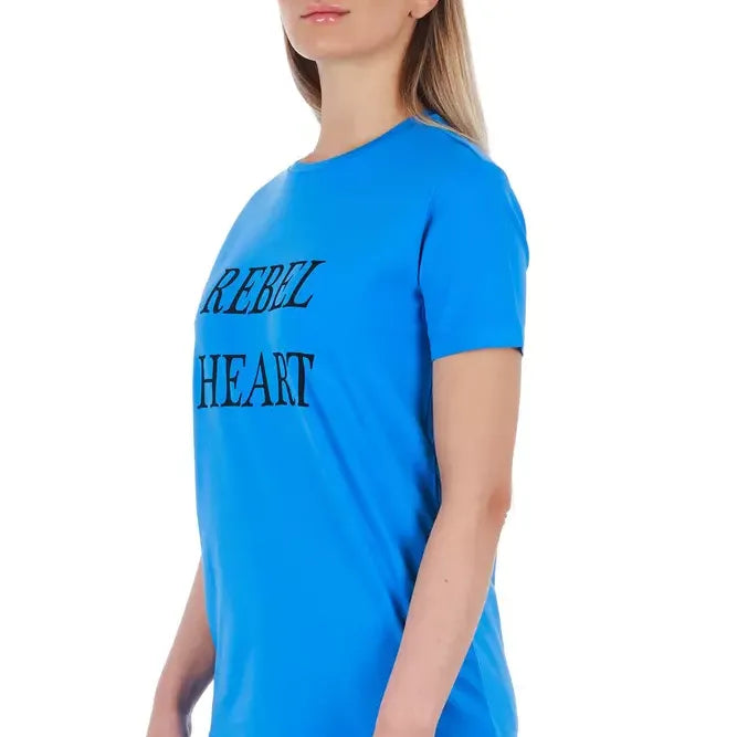 Frankie Morello Light Blue Cotton Women T-Shirt