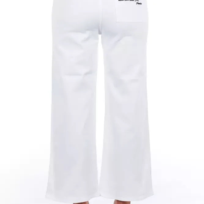 Frankie Morello White Cotton Women Cropped Trouser