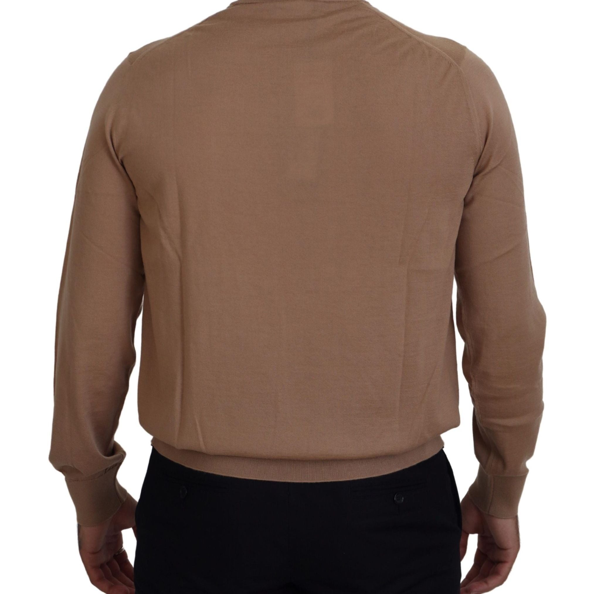 Dolce & Gabbana Beige Cashmere Crown Logo Pullover Sweater