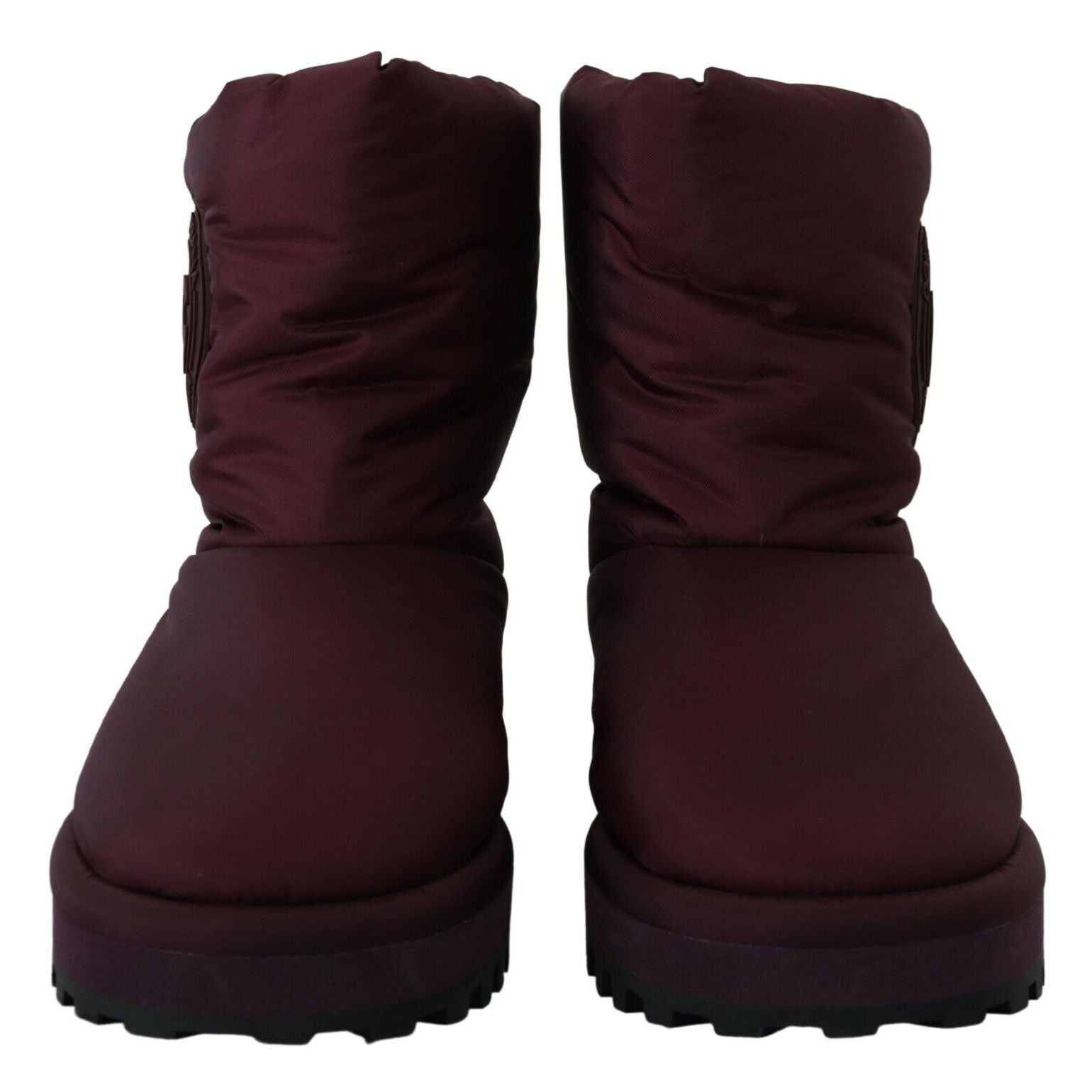 Dolce & Gabbana Bordeaux Nylon Boots Padded Mid Shoes