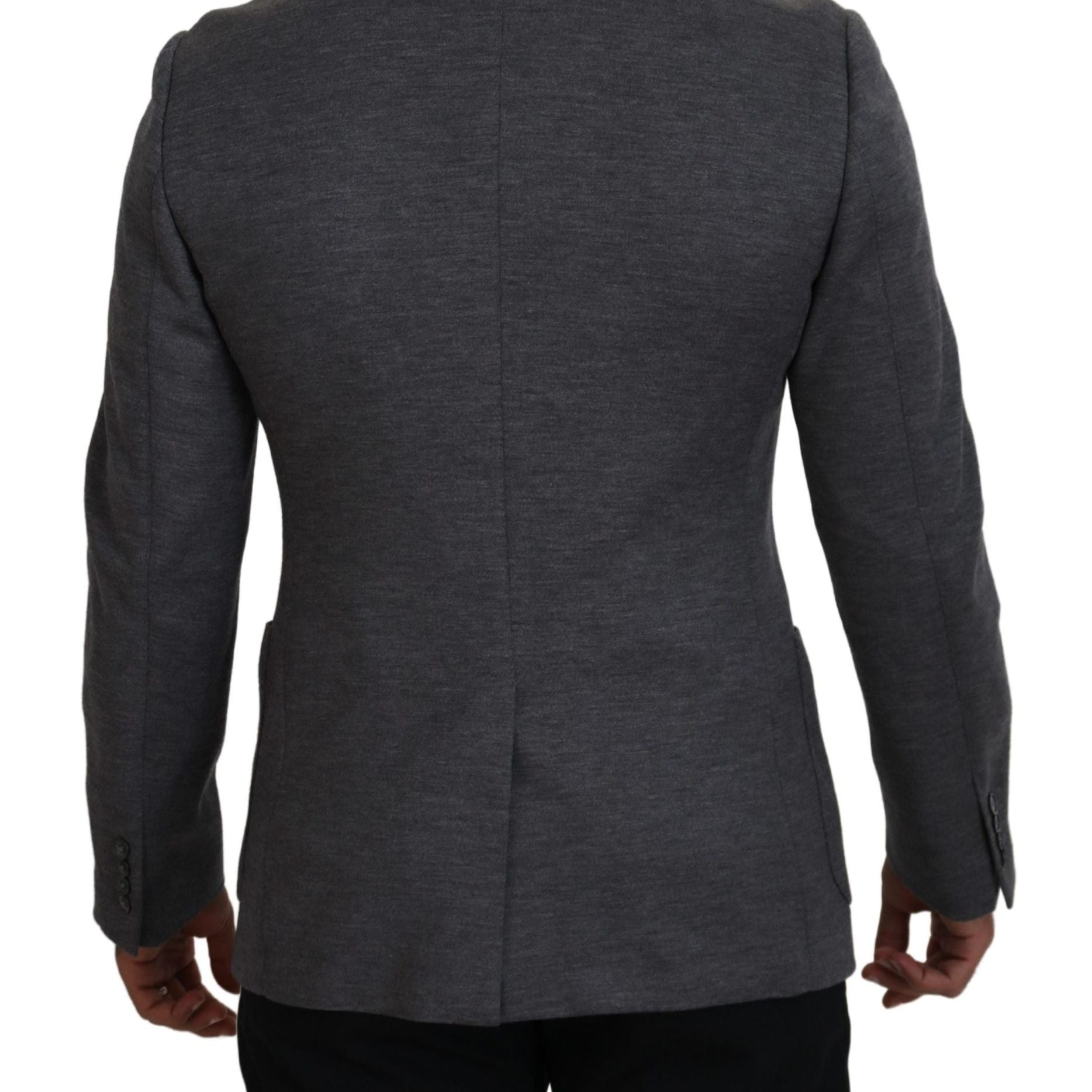 Dolce & Gabbana Gray Wool Stretch Slim Fit Jacket Blazer