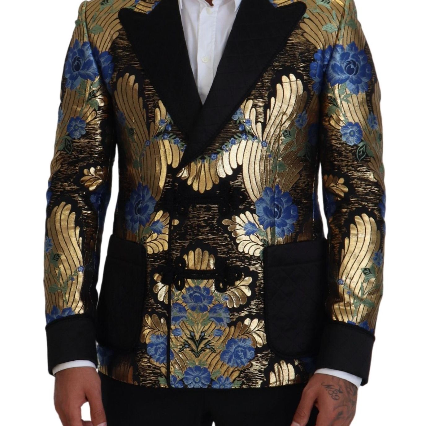 Dolce & Gabbana Gold Lurex Double Breasted Jacket Blazer