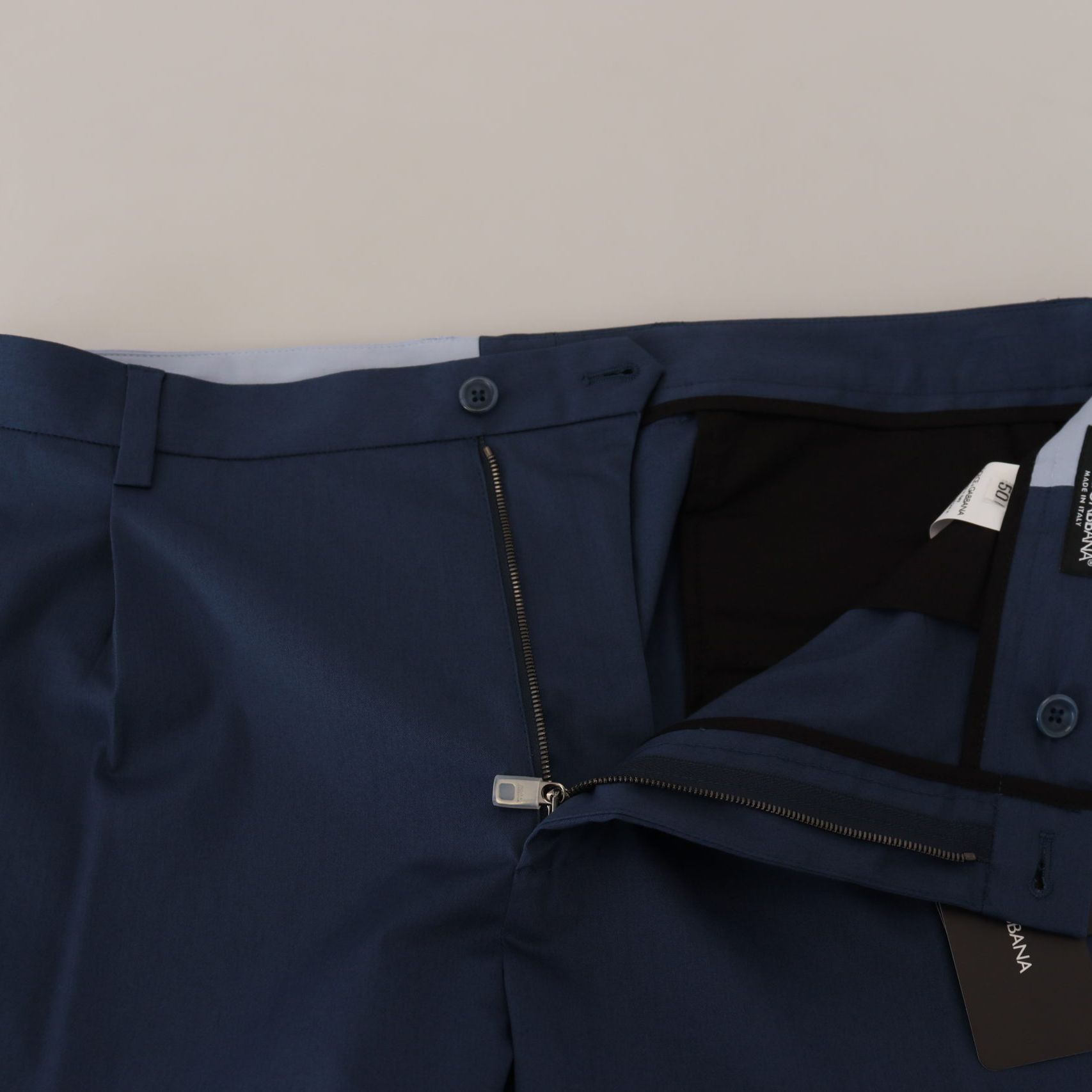 Dolce & Gabbana Blue Cotton Straight Fit Pants