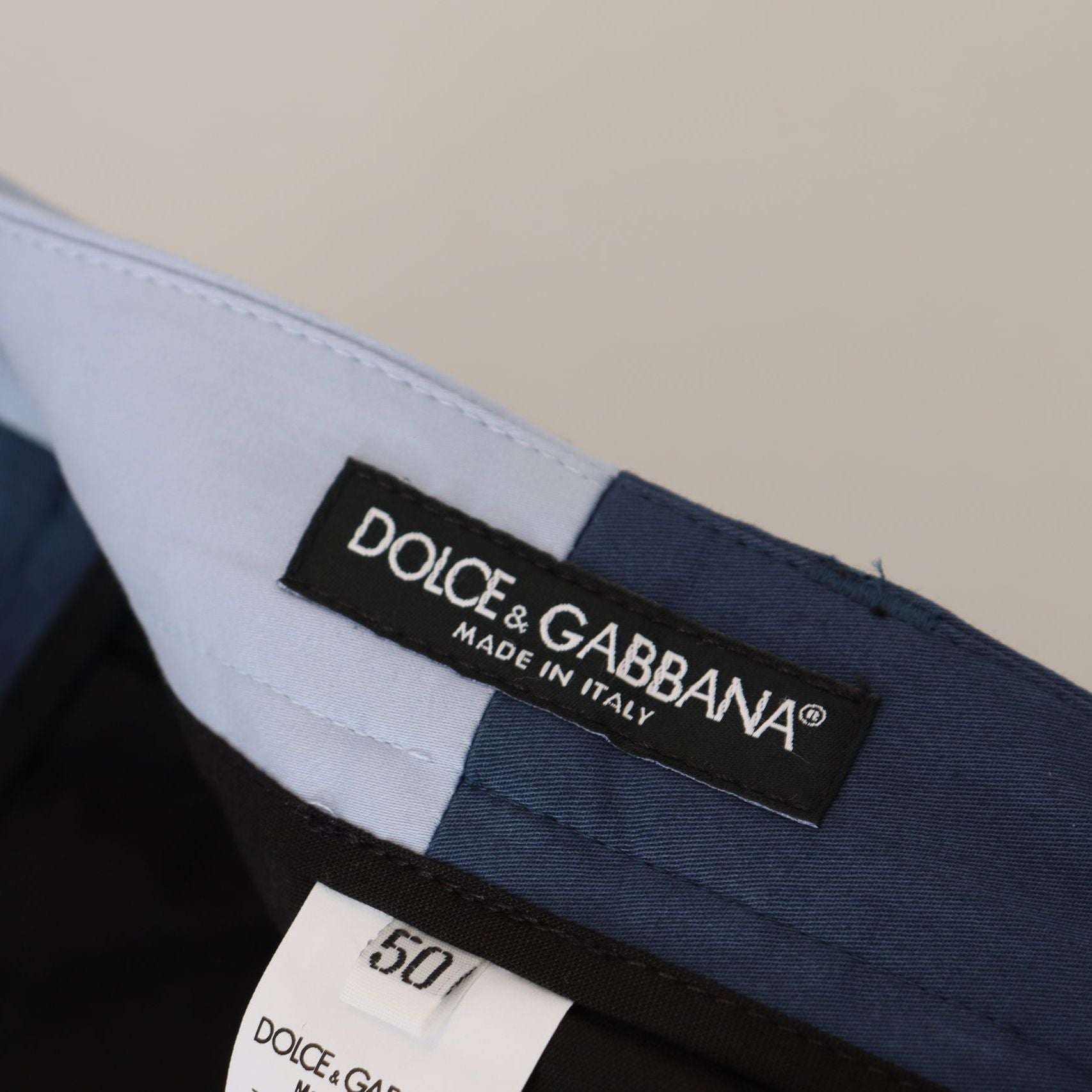 Dolce & Gabbana Blue Cotton Straight Fit Pants