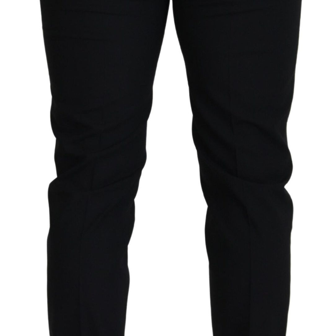 Dolce & Gabbana Black Polyester Chino Formal Pants