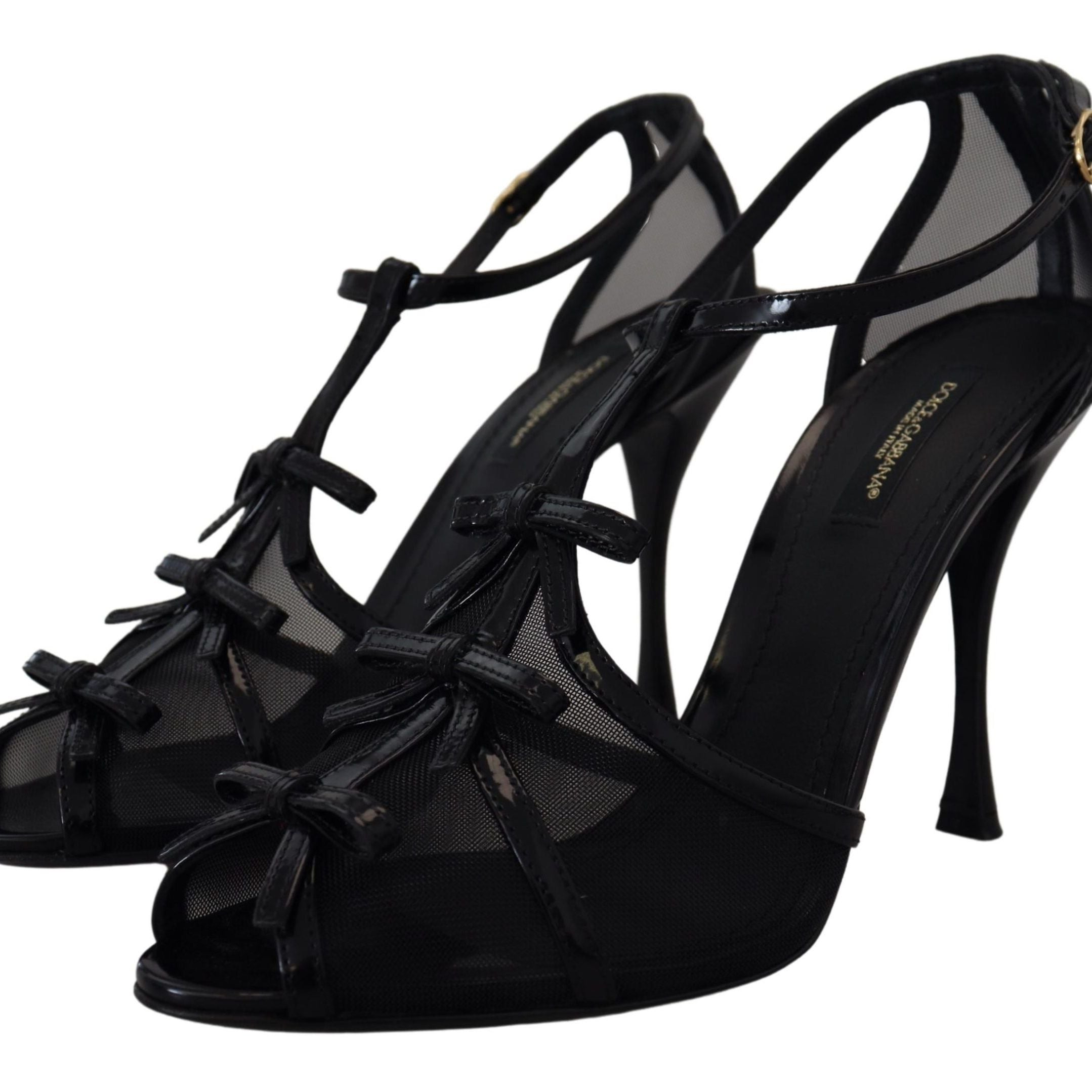 Dolce & Gabbana Black Stiletto High Heels Sandals Shoes