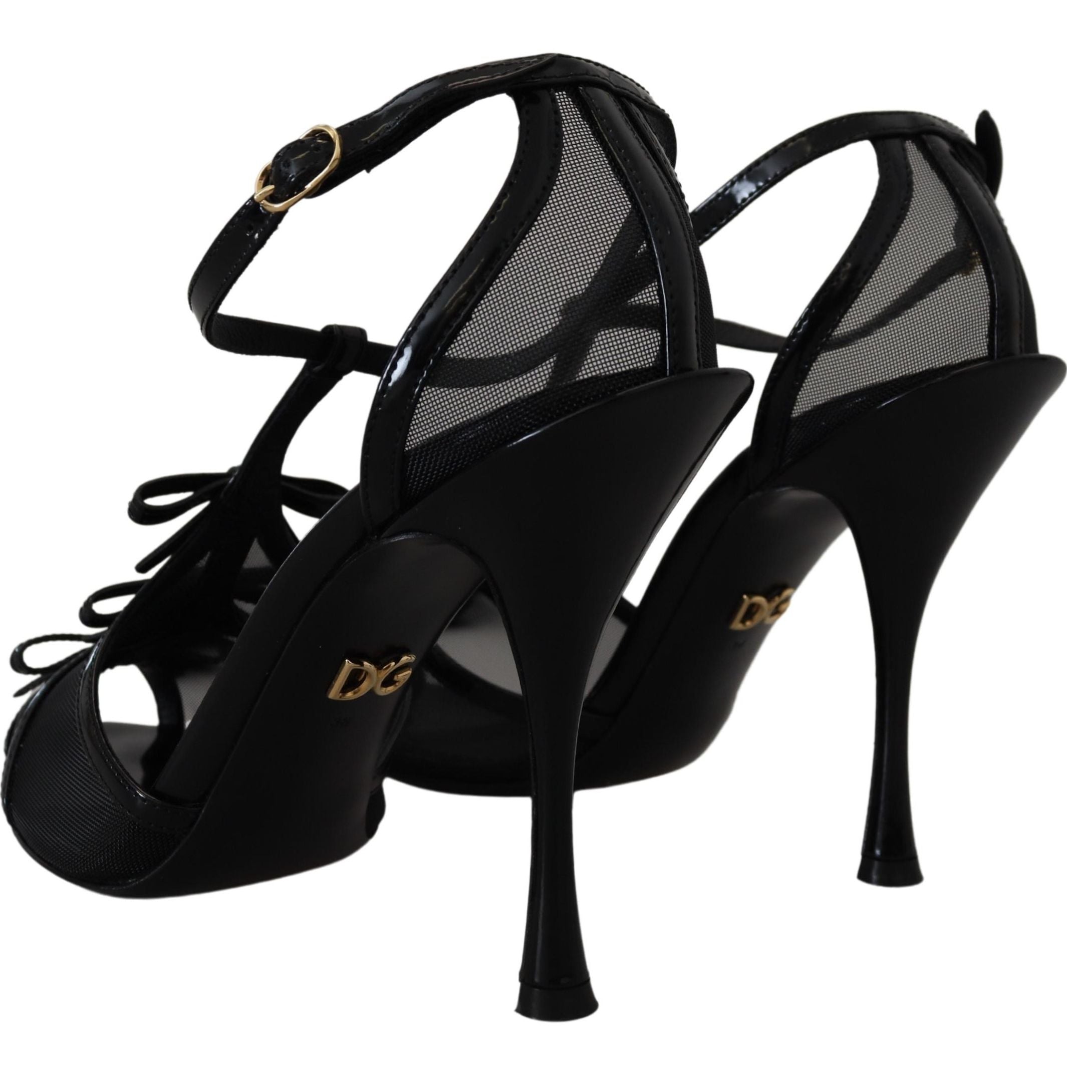 Dolce & Gabbana Black Stiletto High Heels Sandals Shoes