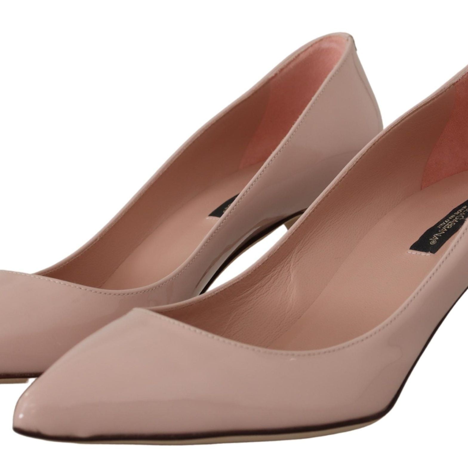 Dolce & Gabbana Pink Patent Leather Kitten Heels Pumps Shoes