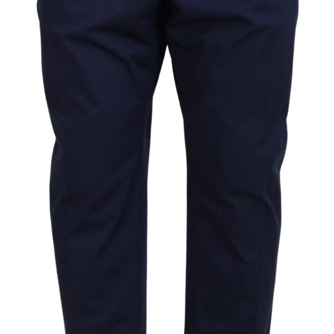 Dolce & Gabbana Blue Cotton Men Cropped Pants