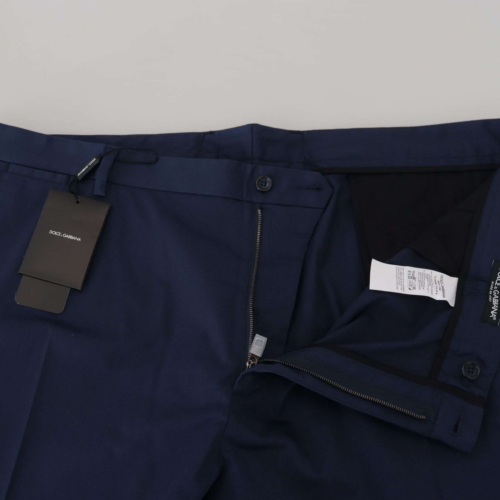 Dolce & Gabbana Blue Cotton Men Cropped Pants