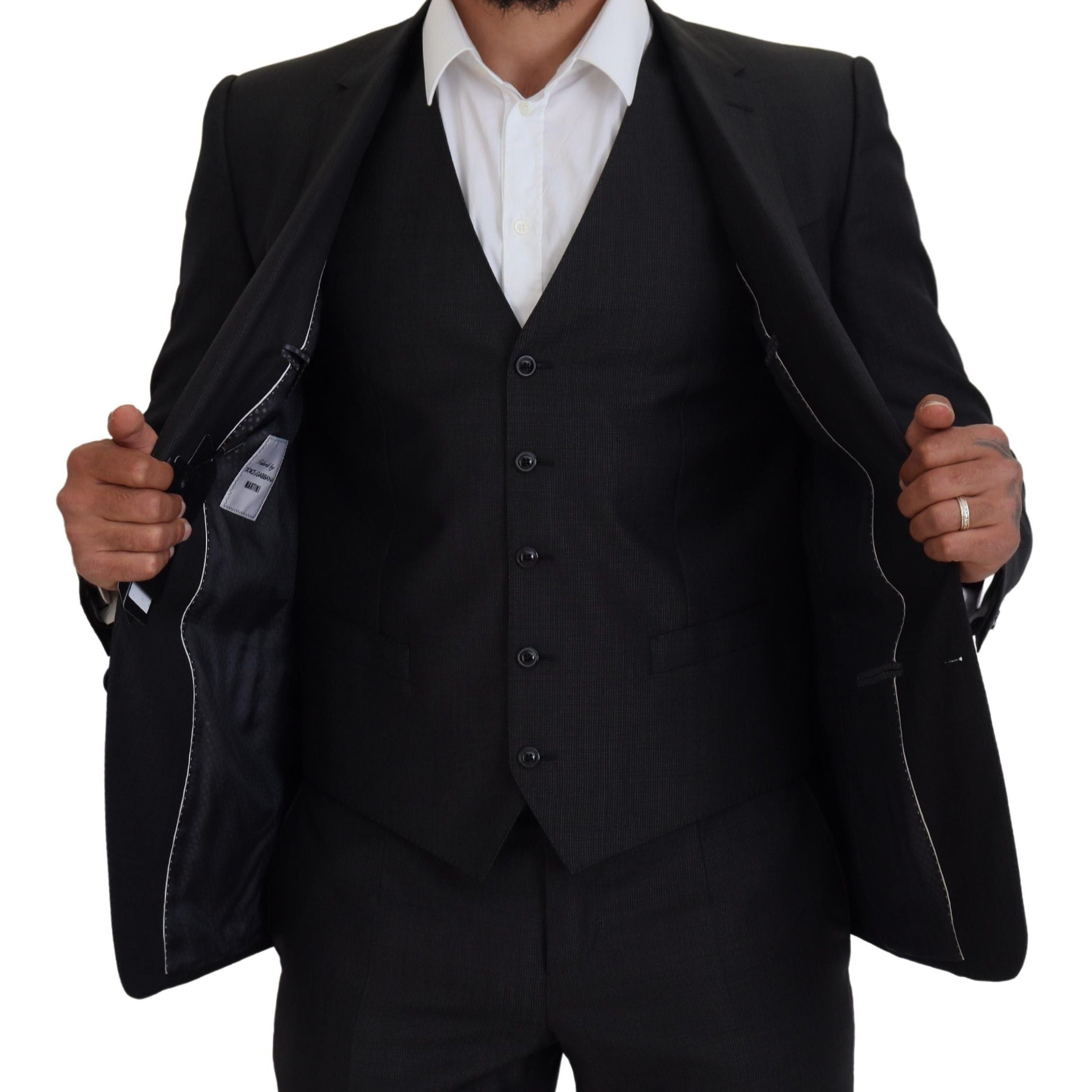 Dolce & Gabbana Gray MARTINI 3 Piece Slim Fit Suit