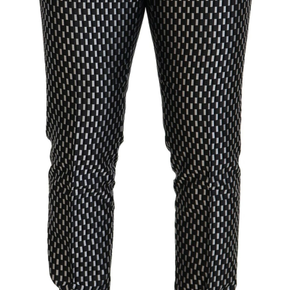 Dolce & Gabbana Black White Silk MARTINI Slim Fit Suit