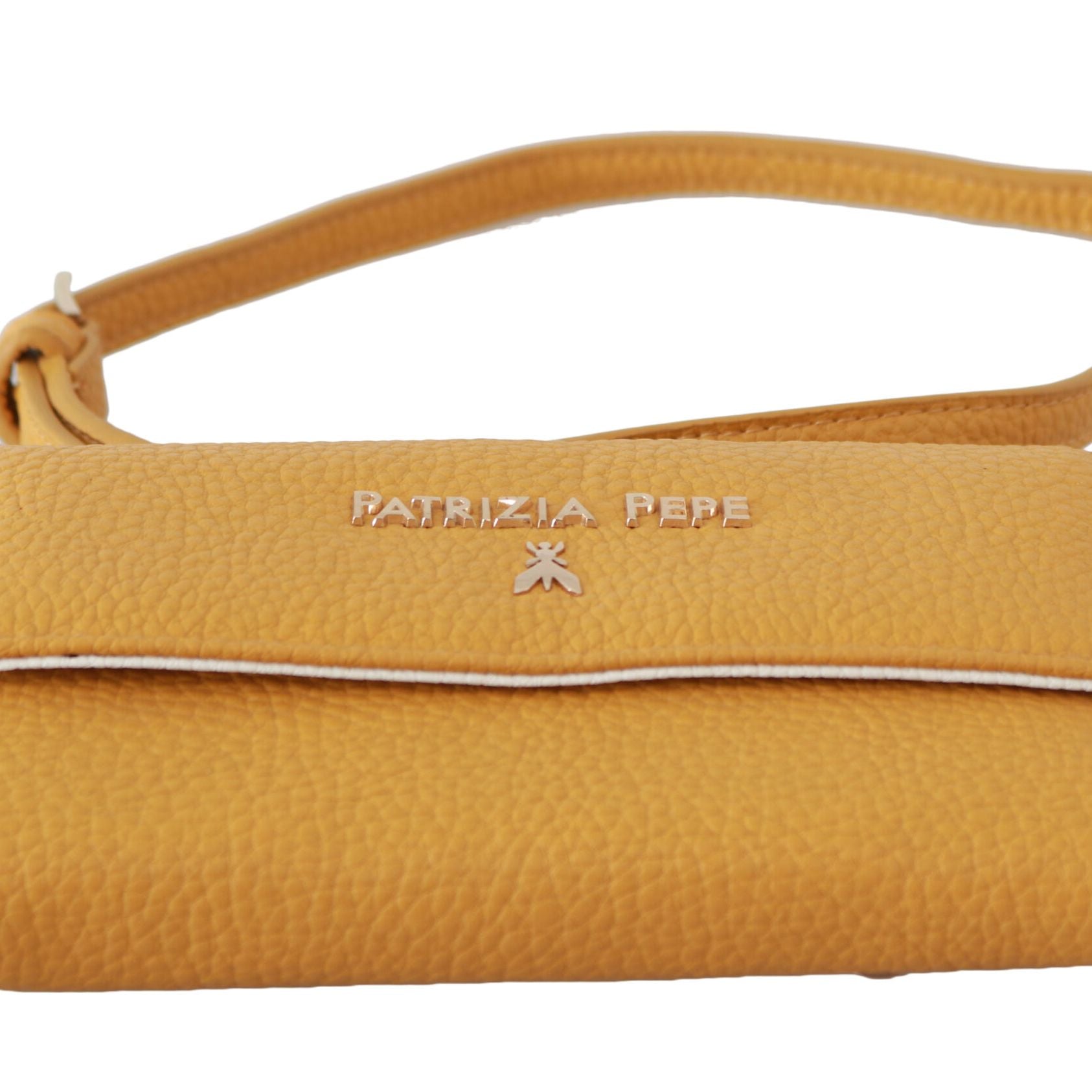 Patrizia Pepe Yellow Logo Leather Shoulder Strap Sling Bag