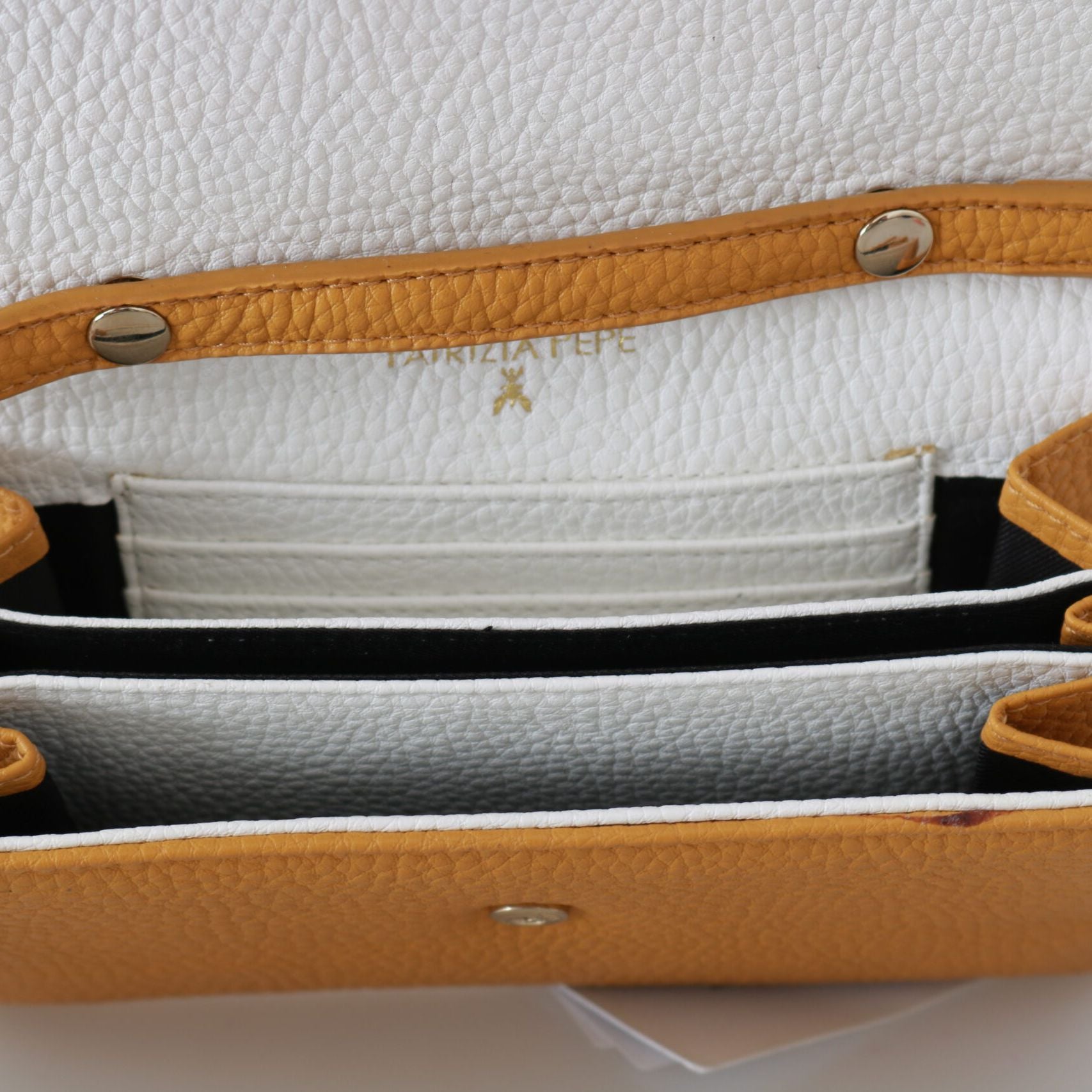 Patrizia Pepe Yellow Logo Leather Shoulder Strap Sling Bag