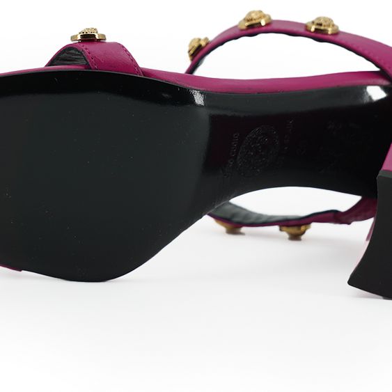 Versace Purple Calf Leather High Heel Sandals