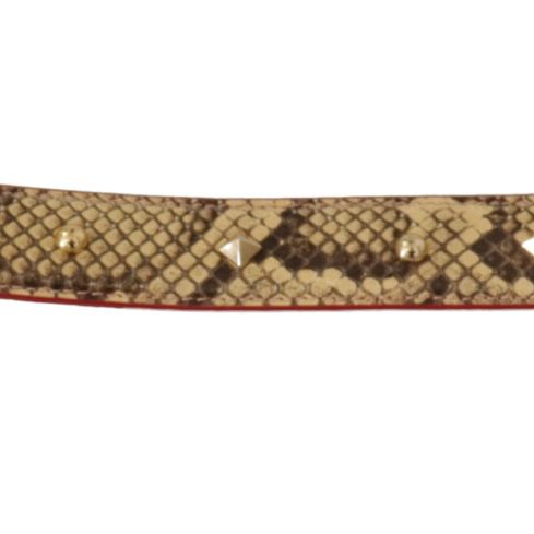 Dolce & Gabbana Beige Exotic Leather Crystals Shoulder Strap