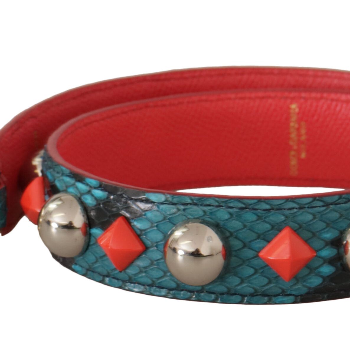 Dolce & Gabbana Green Crystals Leather Bag Shoulder Strap
