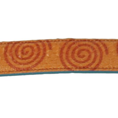 Dolce & Gabbana Orange Leather Swirl Print Bag Shoulder Strap