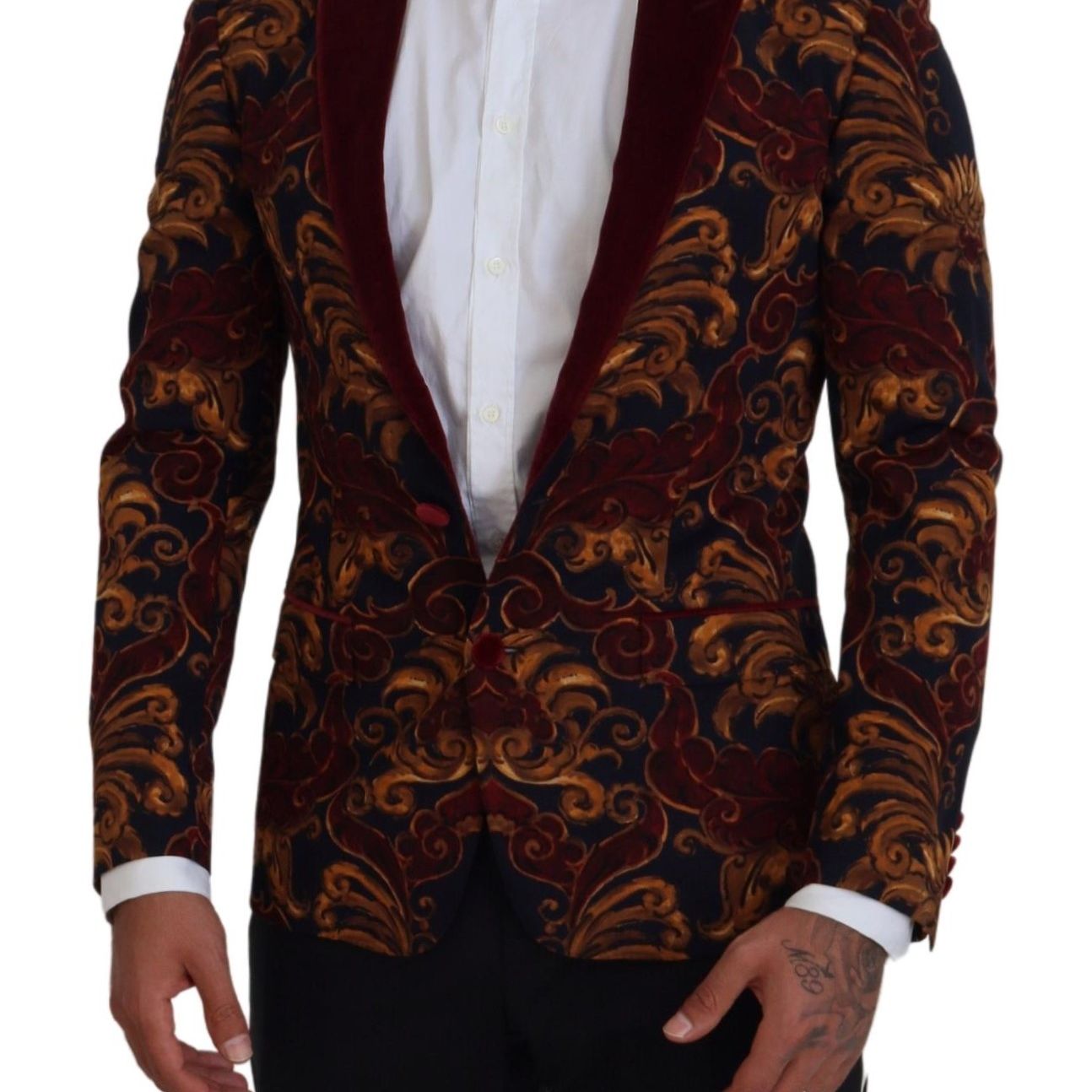 Dolce & Gabbana Multicolor Floral Single Breasted Martini Blazer