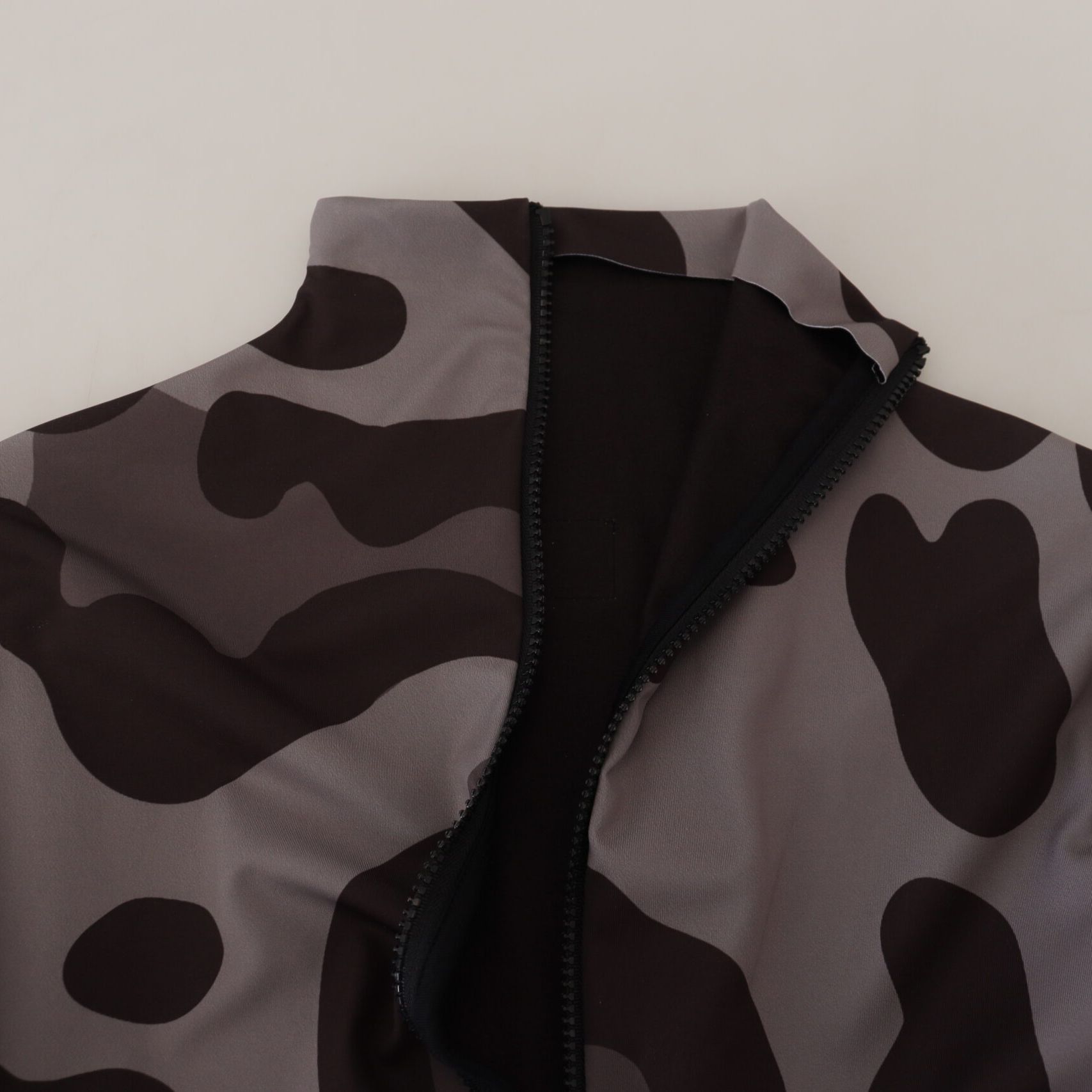 Dolce & Gabbana Gray Patterned Polyester Wetsuit Swimwear