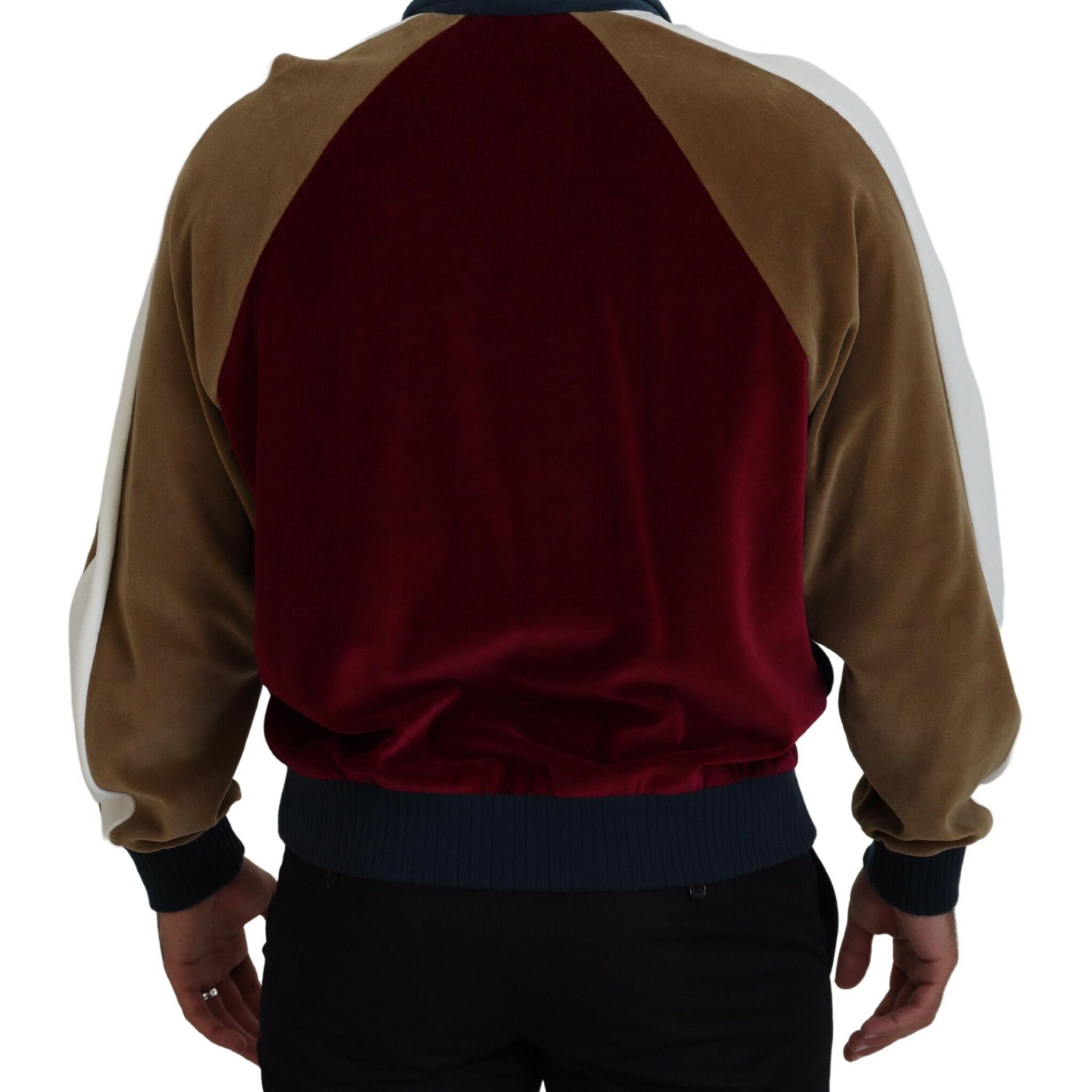 Dolce & Gabbana Multicolor Cotton Collared Pullover Sweater