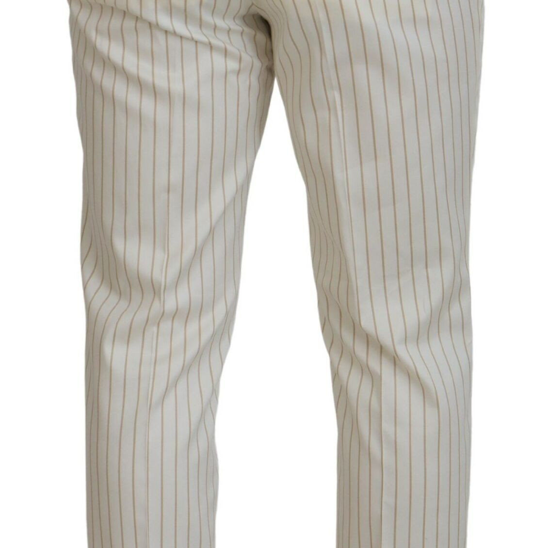 Dolce & Gabbana Off White Gold Striped Tuxedo Slim Fit Suit