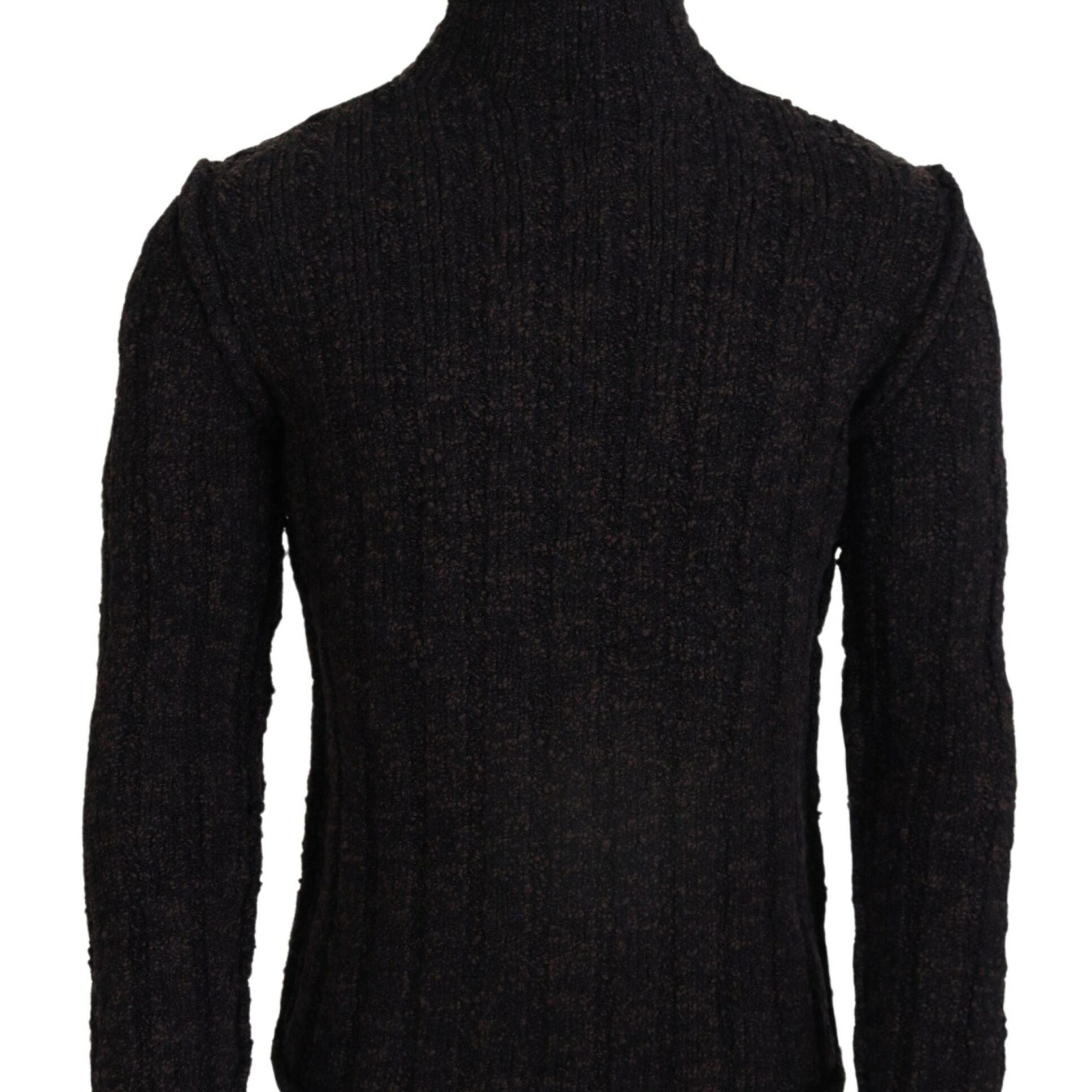 Dolce & Gabbana Brown Wool Knit Turtleneck Pullover Sweater