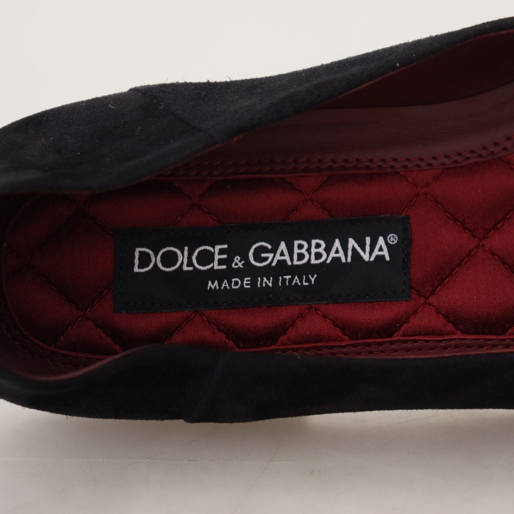 Dolce & Gabbana Black Suede Gold Cross Slip On Loafers Shoes