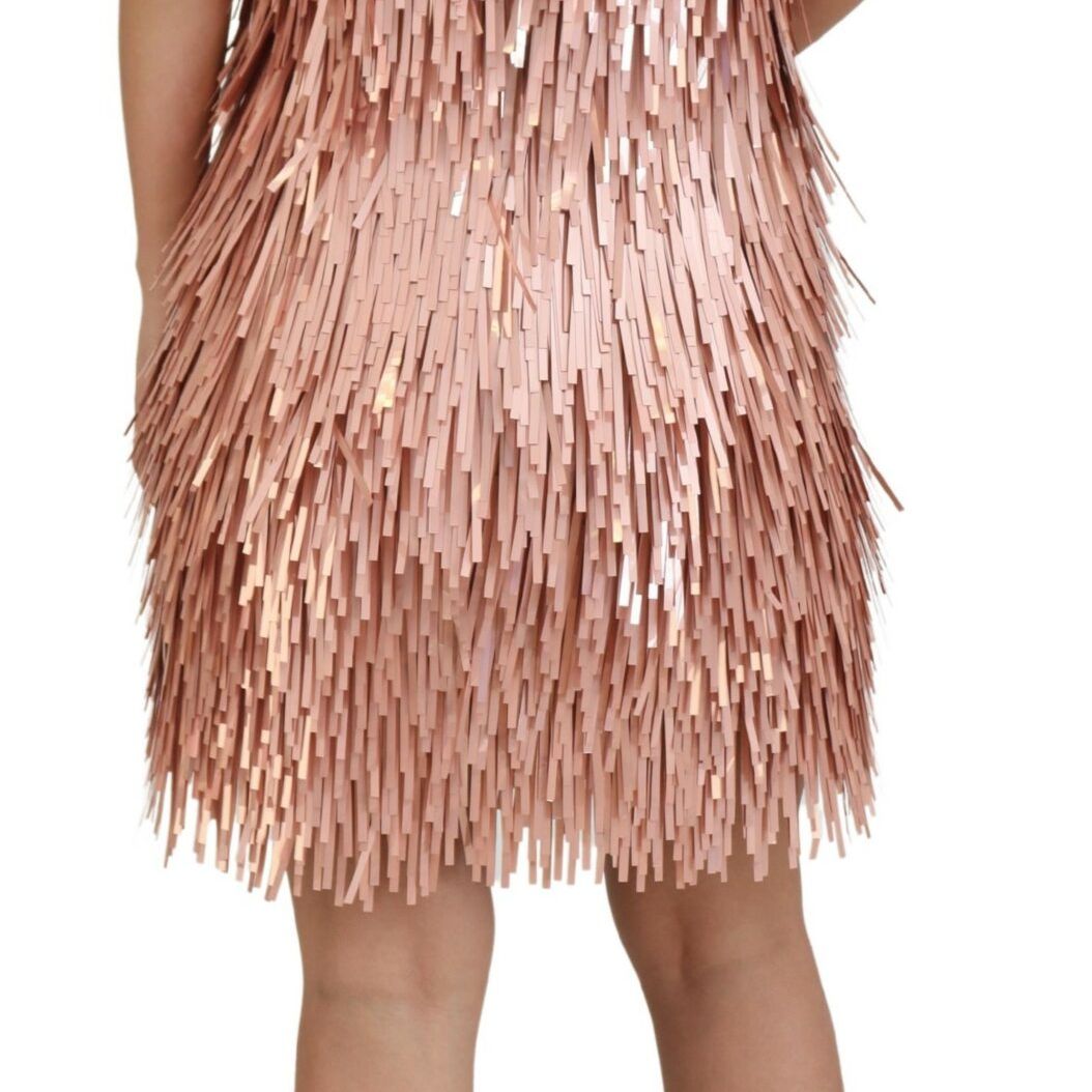 Dolce & Gabbana Pink Tinsel Sleeveless Shift A-line Dress