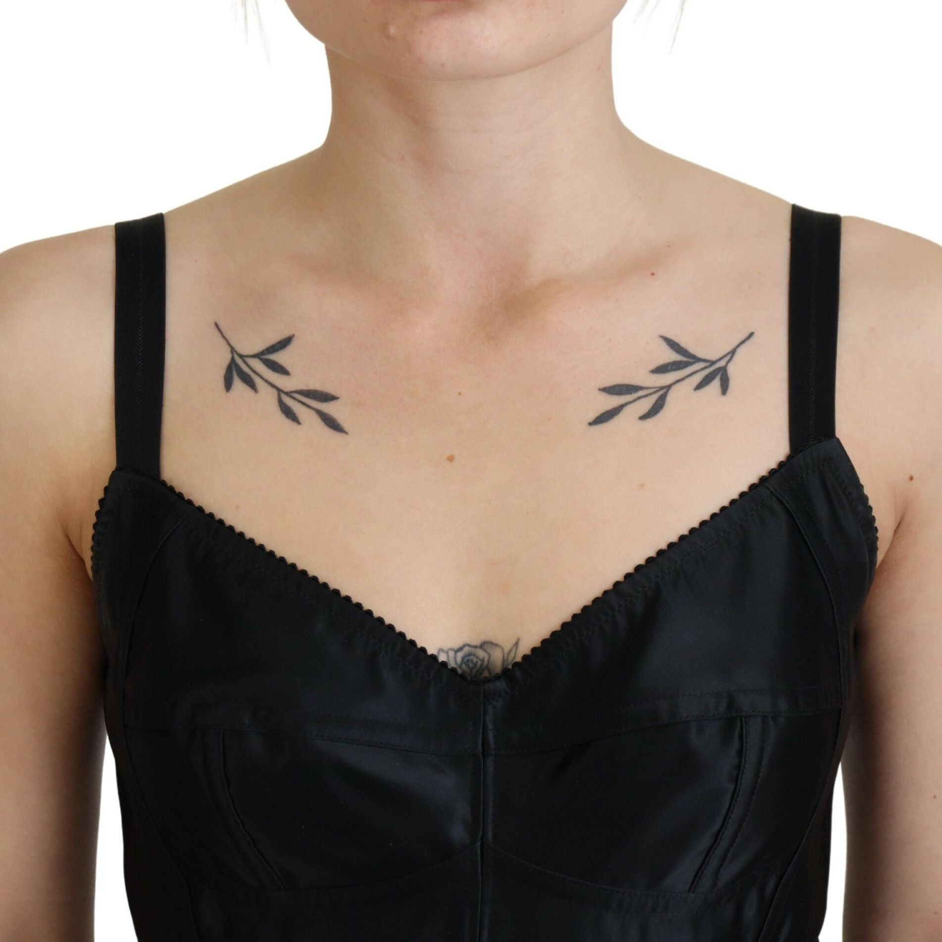 Dolce & Gabbana Black Fit Wool Stretch Sheath Mini Dress