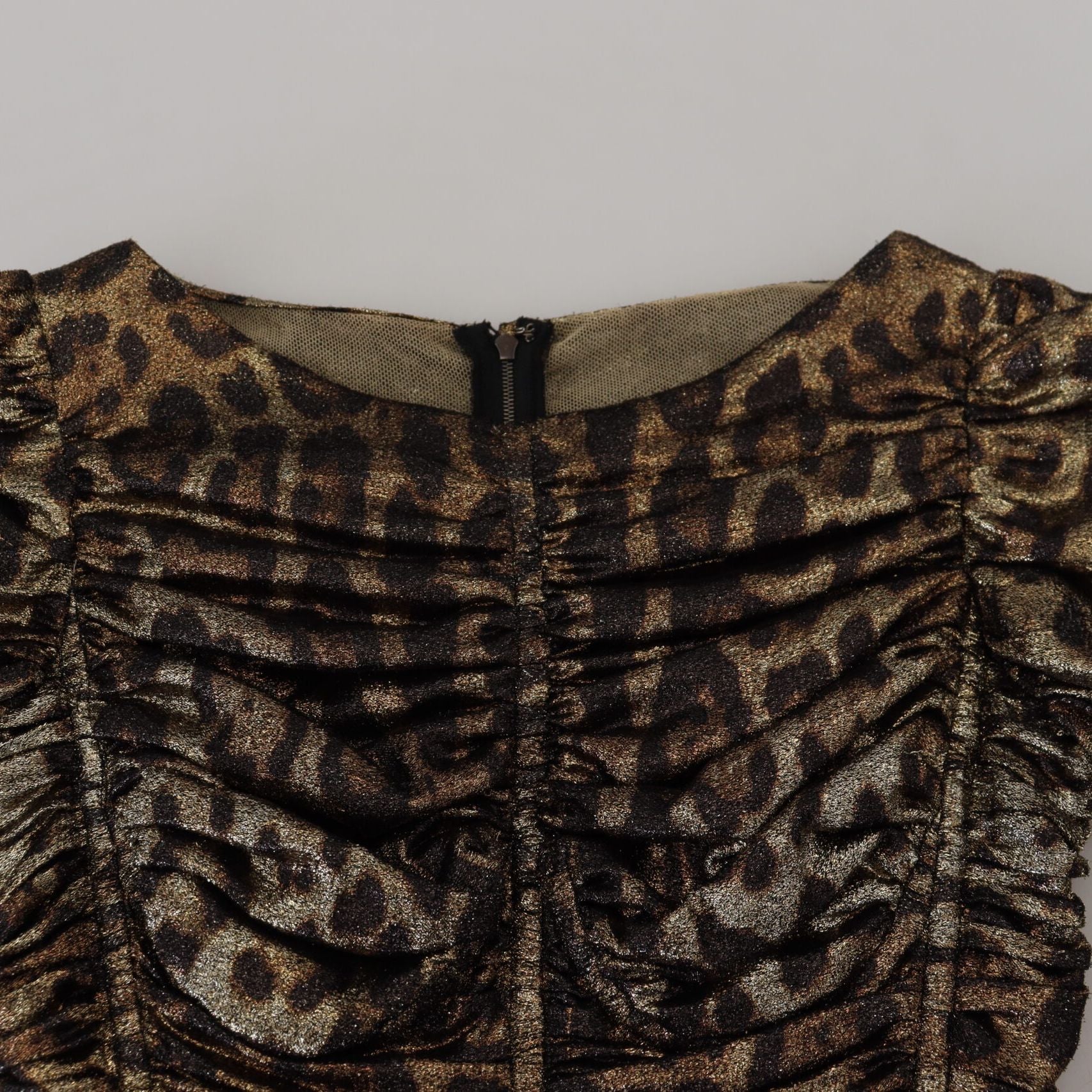 Dolce & Gabbana Multicolor Leopard Bodycon Sheath Midi Dress