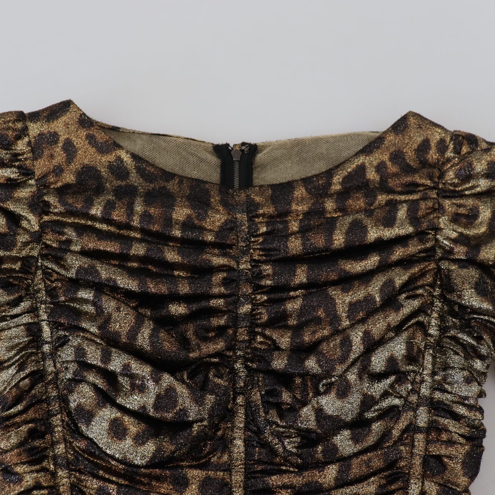 Dolce & Gabbana Multicolor Leopard Bodycon Sheath Midi Dress