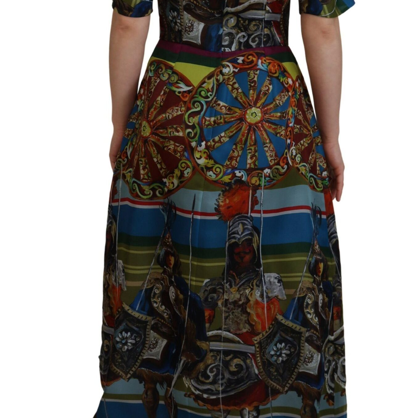 Dolce & Gabbana Multicolor Sicily Silk A-line Long Gown Dress