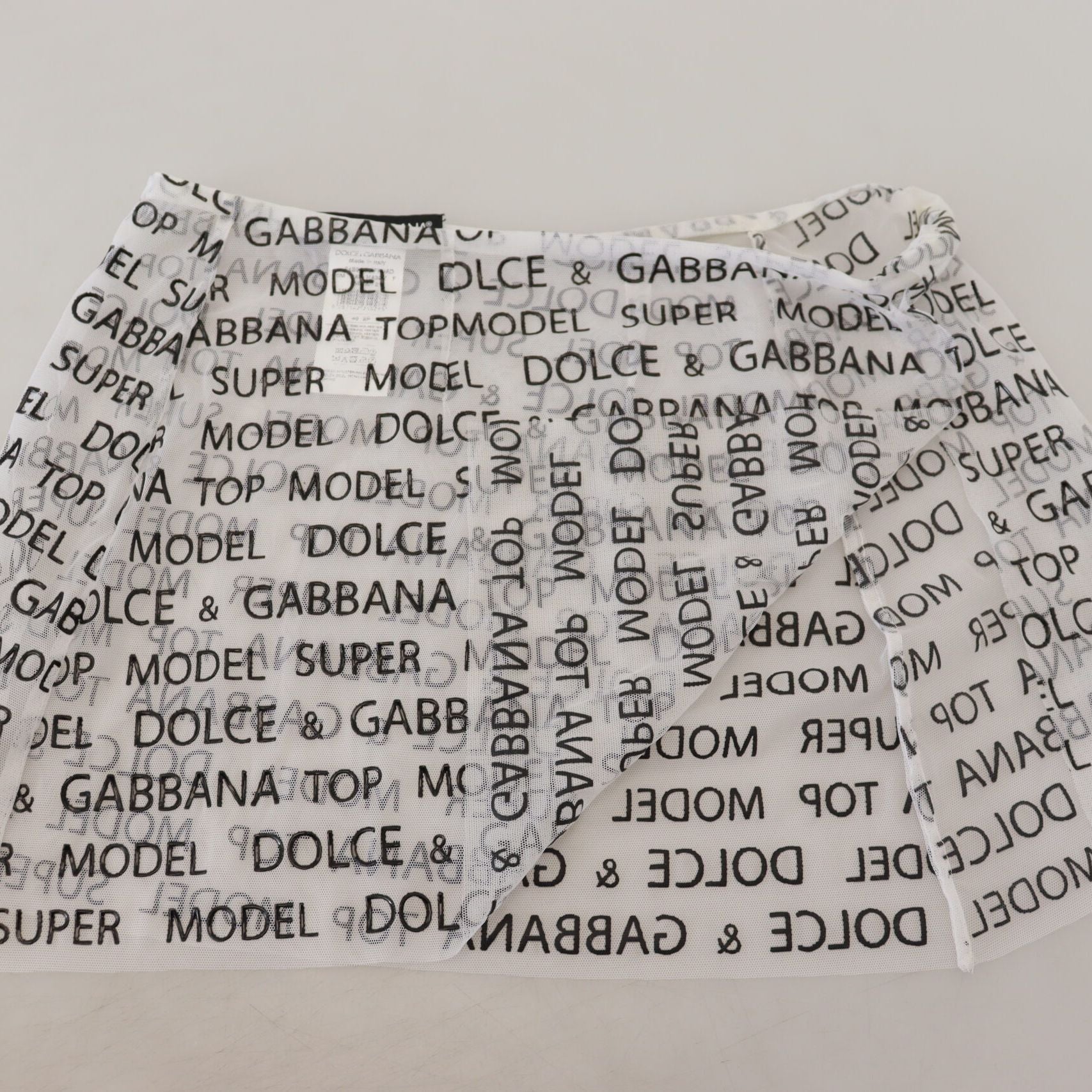 Dolce & Gabbana White Logo See Through A-line Mini Skirt