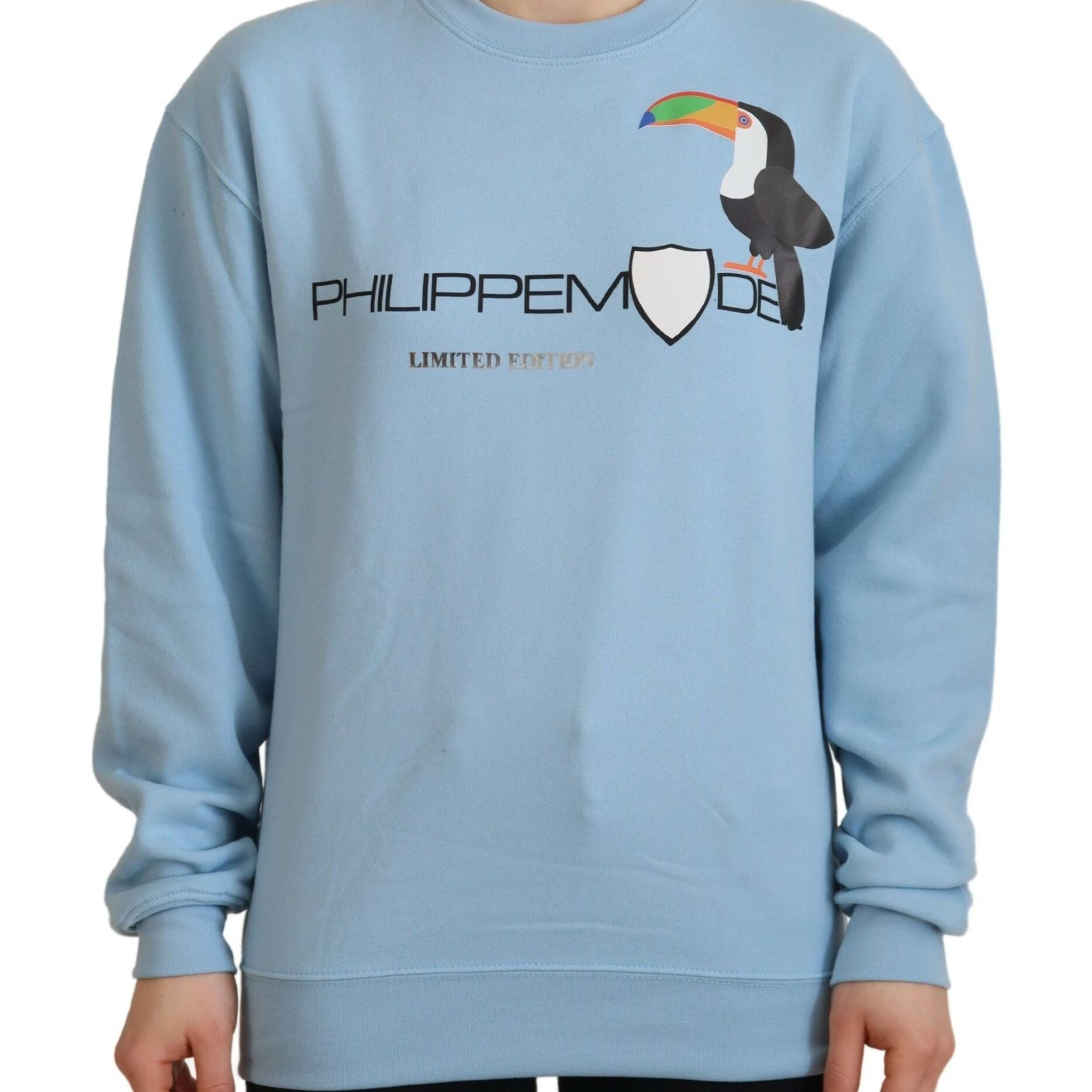 Philippe Model Light Blue Logo Printed Long Sleeves Sweater