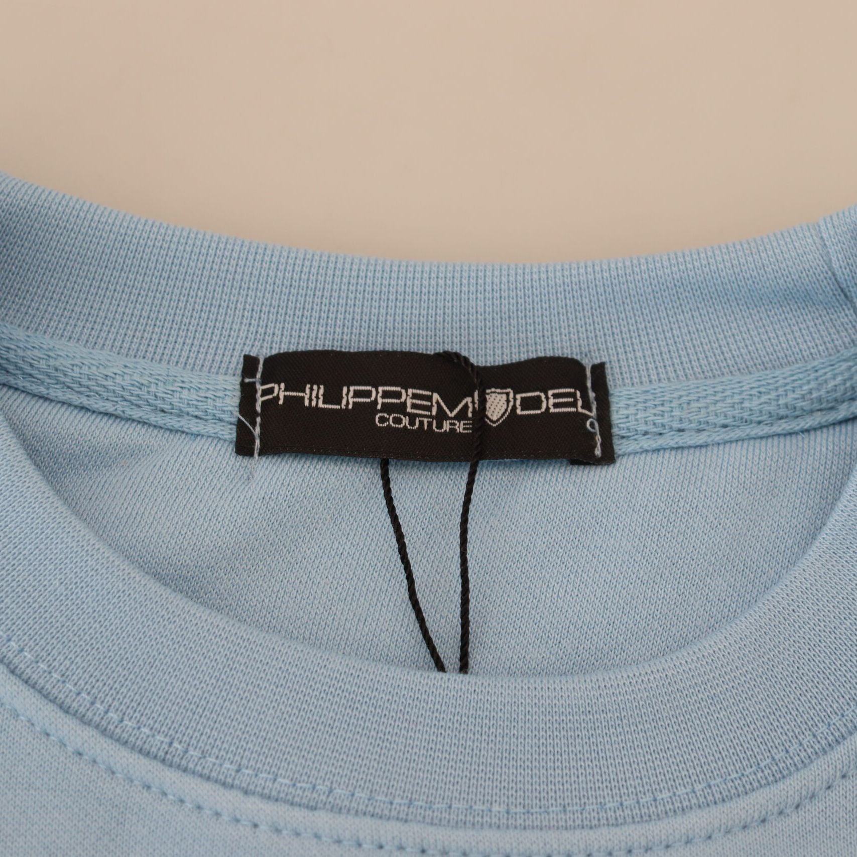 Philippe Model Light Blue Logo Printed Long Sleeves Sweater