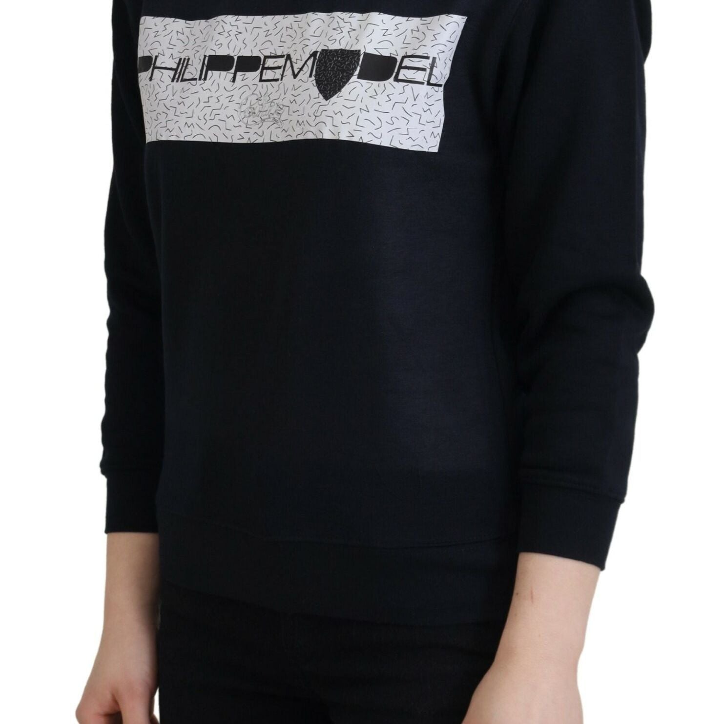 Philippe Model Black Printed Long Sleeves Pullover Sweater