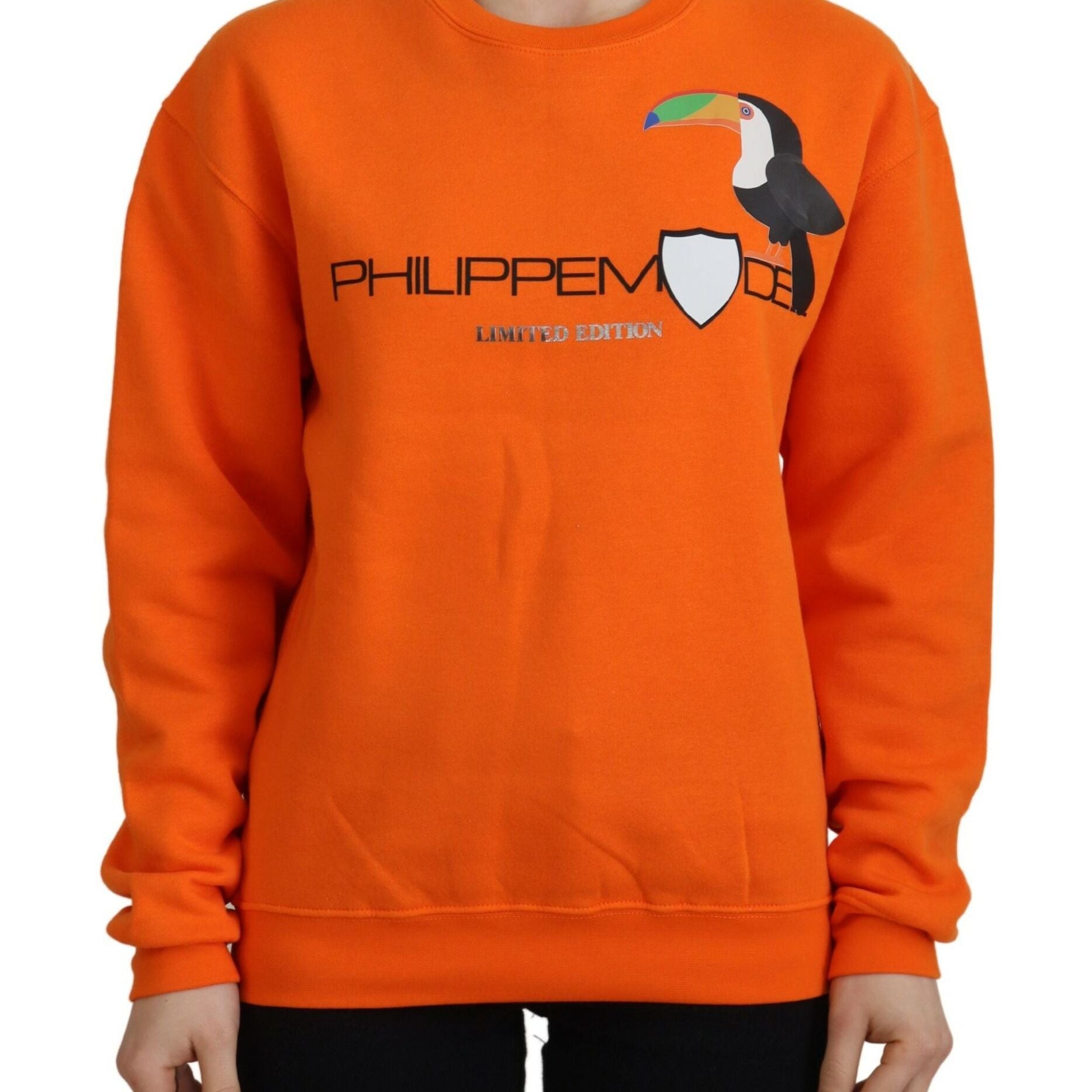 Philippe Model Orange Printed Long Sleeves Pullover Sweater