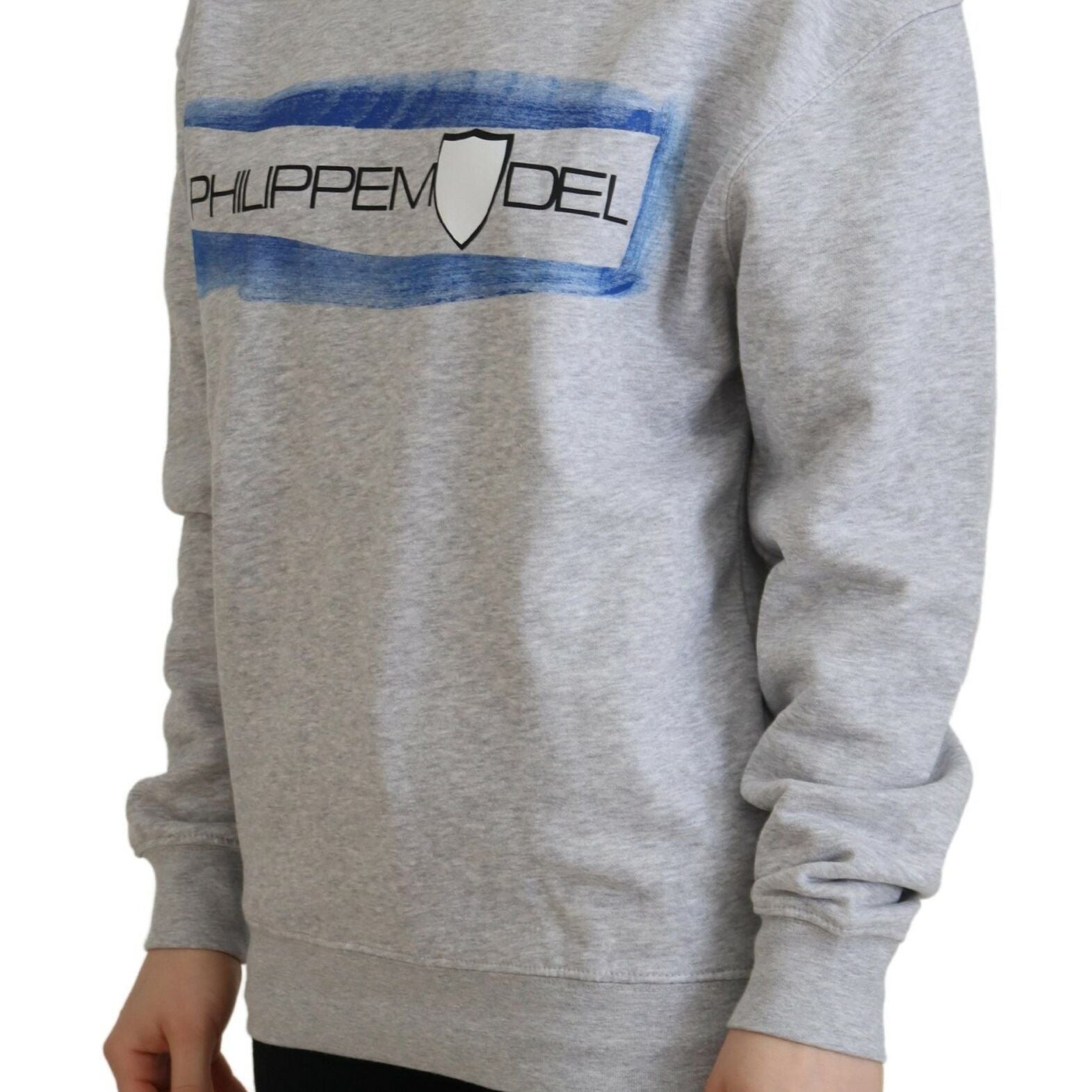 Philippe Model Gray Printed Long Sleeves Pullover Sweater