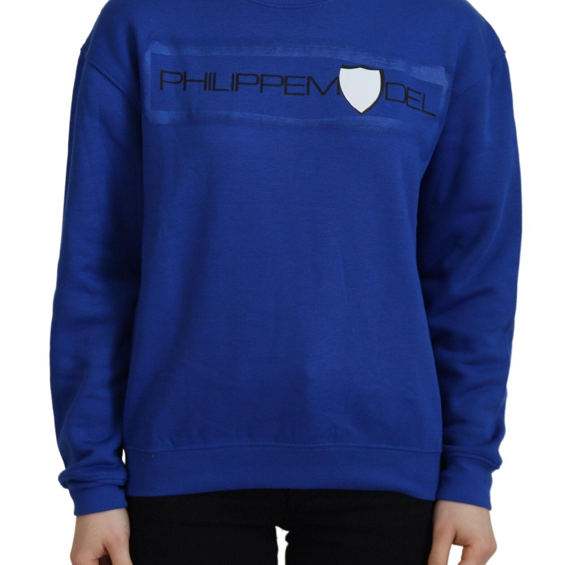 Philippe Model Blue Printed Long Sleeves Pullover Sweater