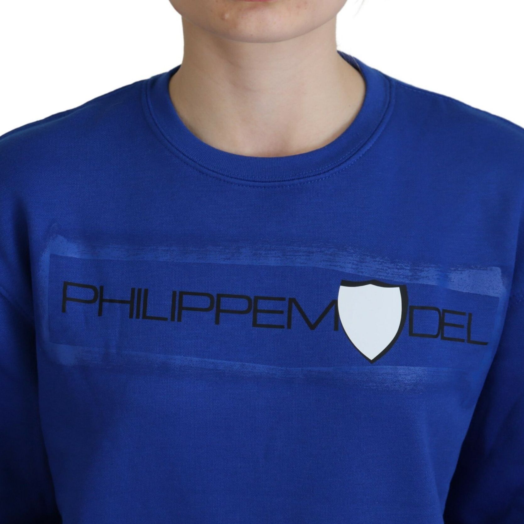 Philippe Model Blue Printed Long Sleeves Pullover Sweater