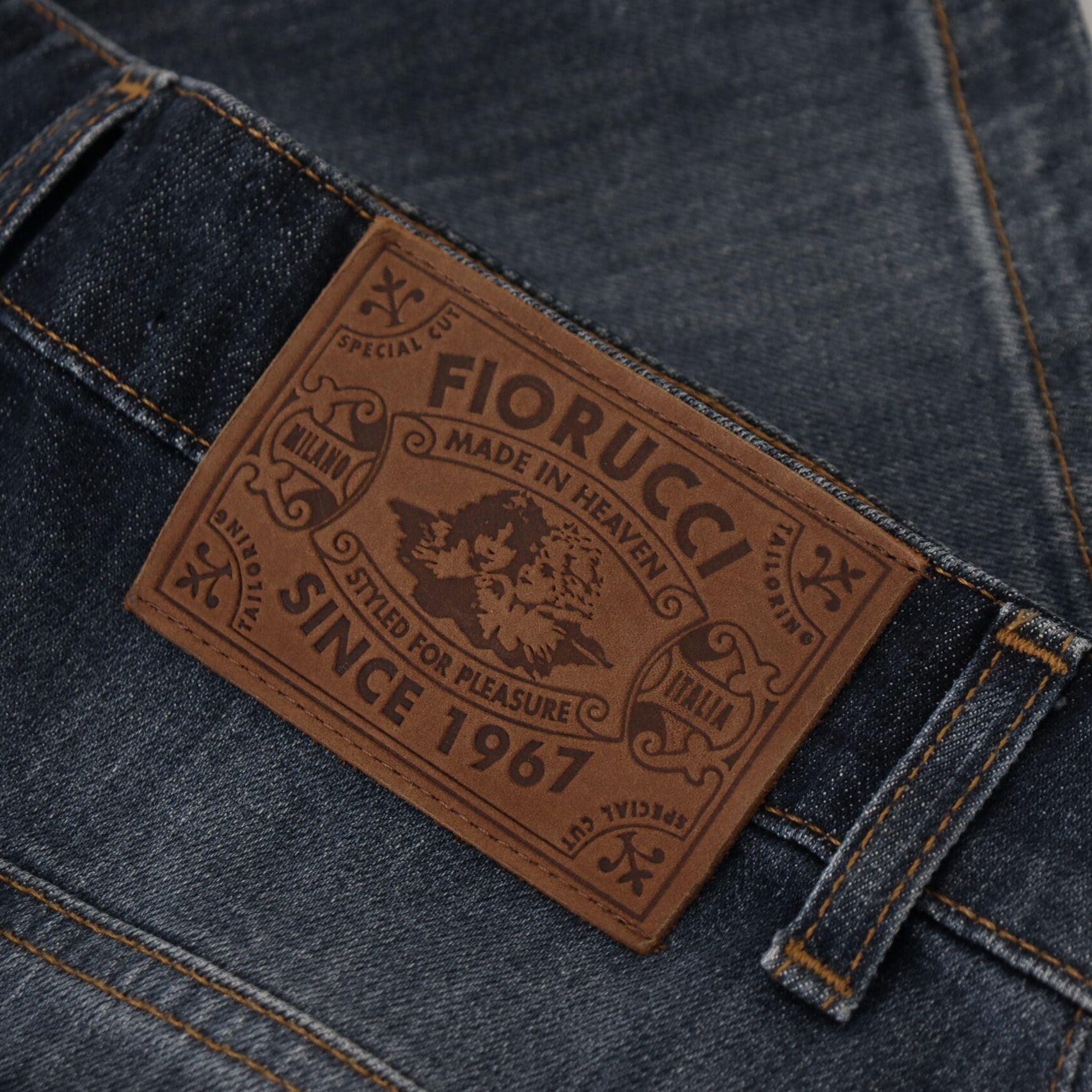 Fiorucci Dark Blue Washed Mid Waist Pencil Cut Denim Skirt