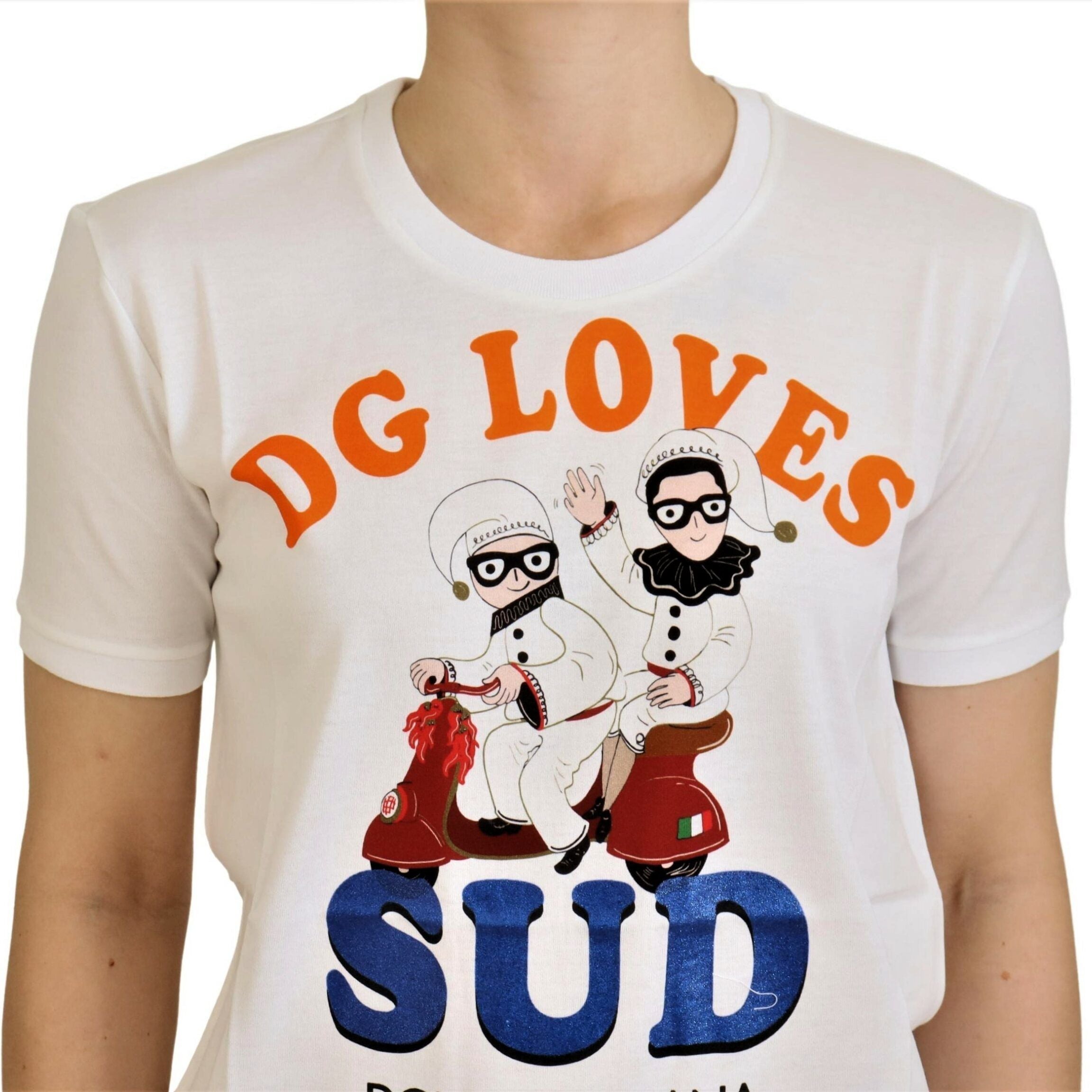 Dolce & Gabbana White Cotton DG Loves SUD  T-shirt