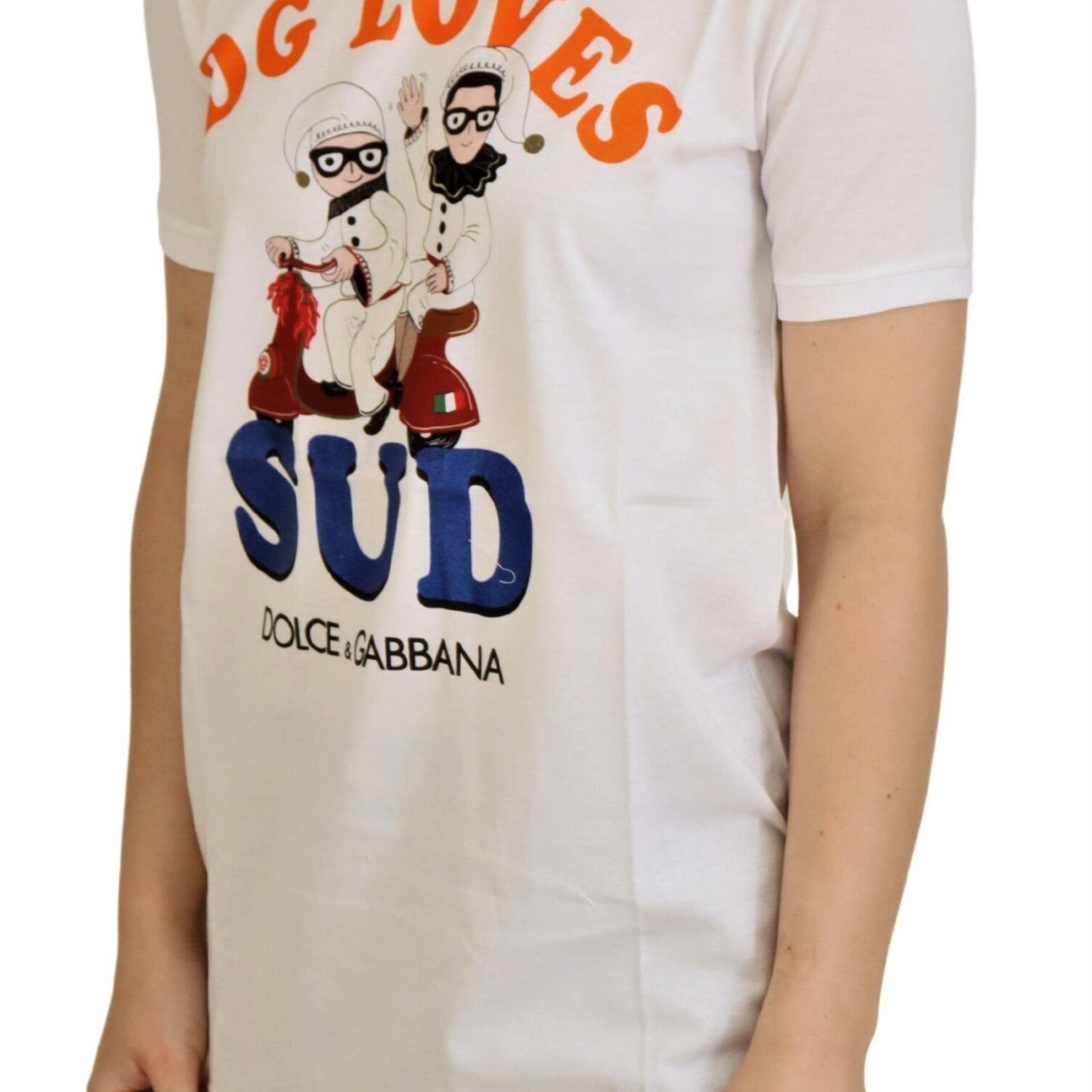 Dolce & Gabbana White Cotton DG Loves SUD  T-shirt