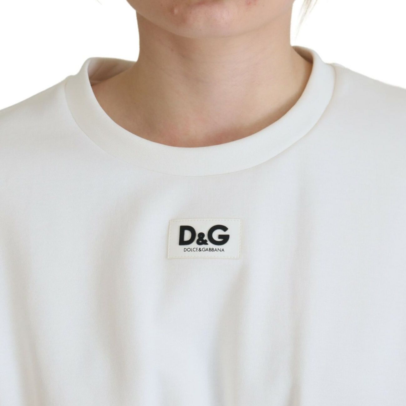 Dolce & Gabbana White Corset Stretch Cotton Top T-shirt