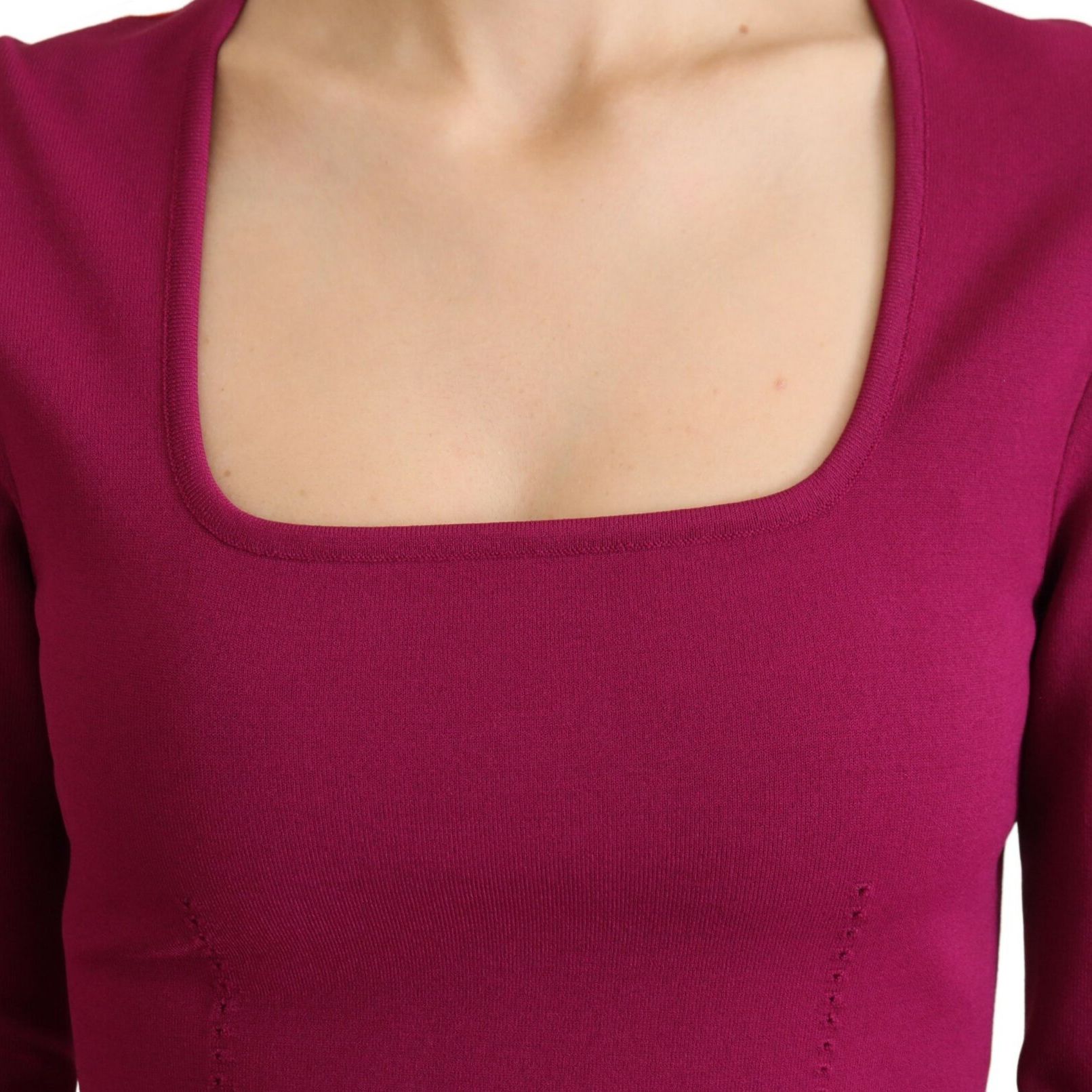 Dolce & Gabbana Multicolor Viscose Square Neck Pullover Sweater